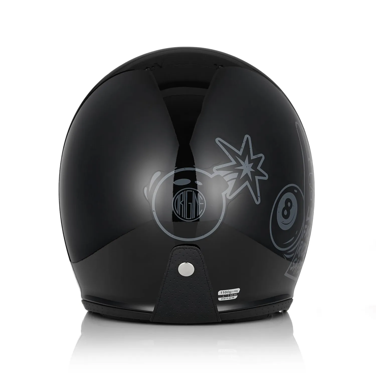ORIGINE Casco Moto Jet Scooter con Visiera ECE 22-06, Sticky Gloss Black, M - immagine 5