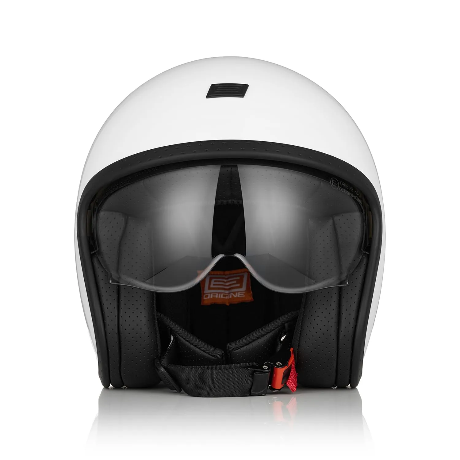 ORIGINE Casco Moto Jet con Visiera ECE 22-06, Gloss White, S - immagine 1