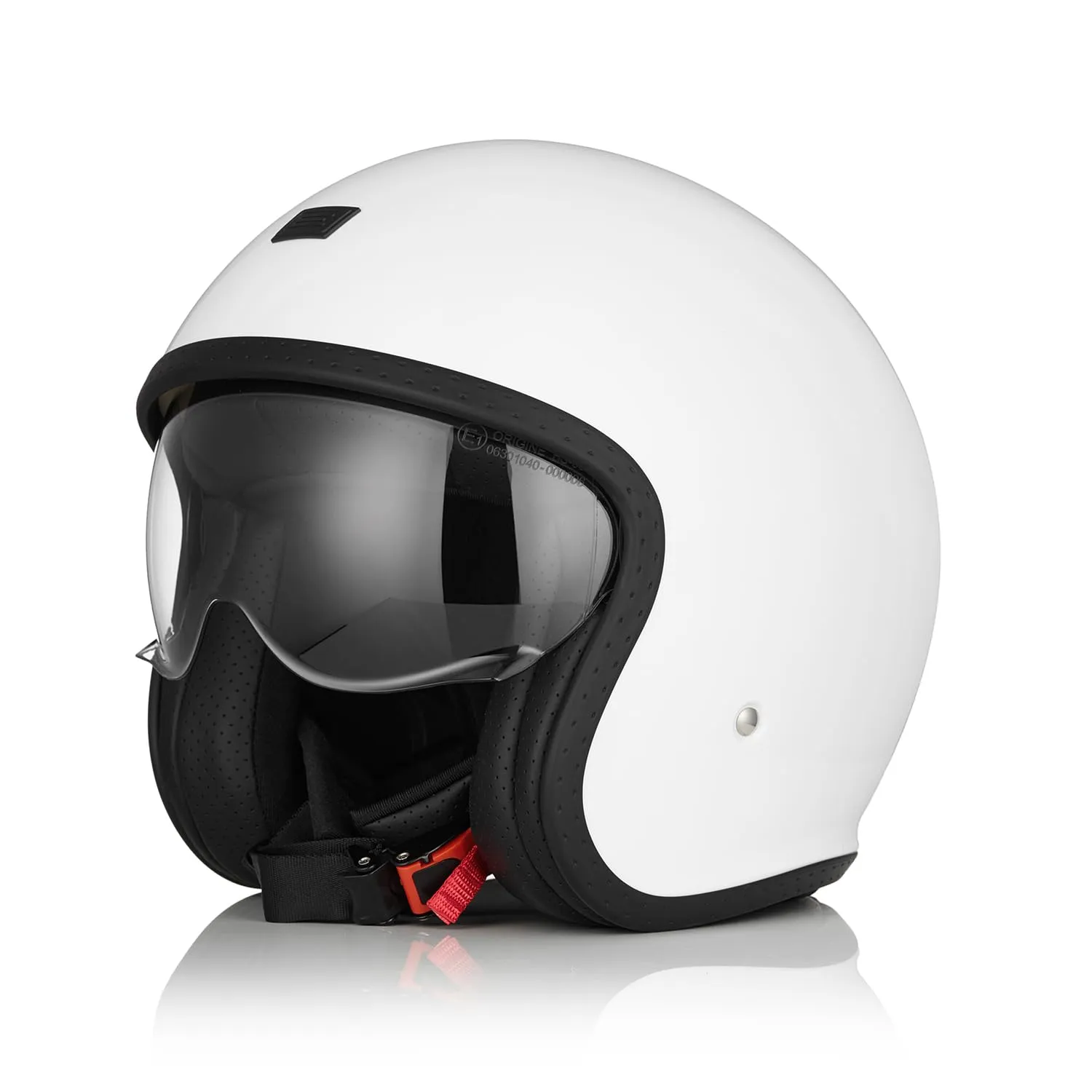 ORIGINE Casco Moto Jet con Visiera ECE 22-06, Gloss White, S - immagine 2
