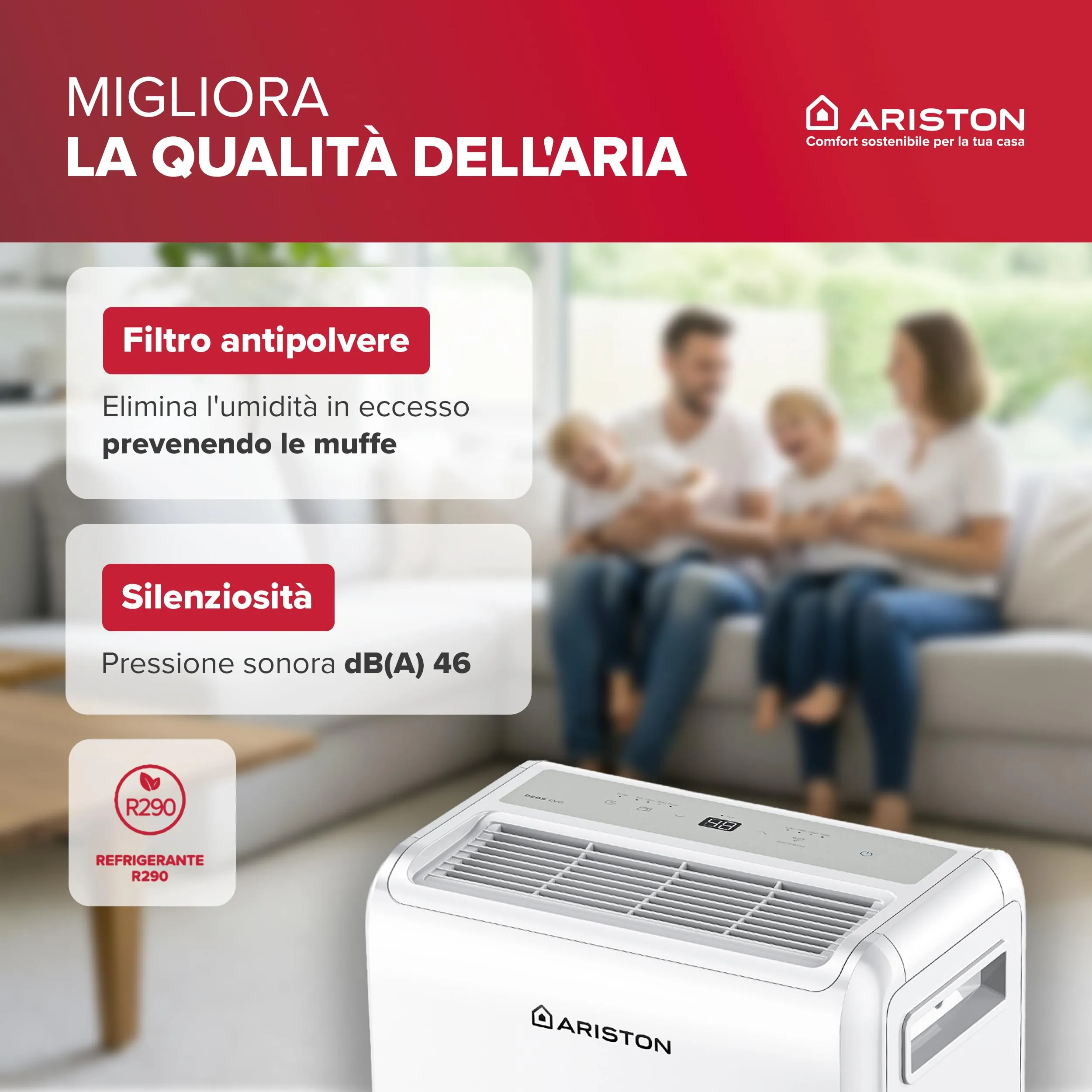 Ariston Deos Evo 12 Deumidificatore Portatile 12L - immagine 3