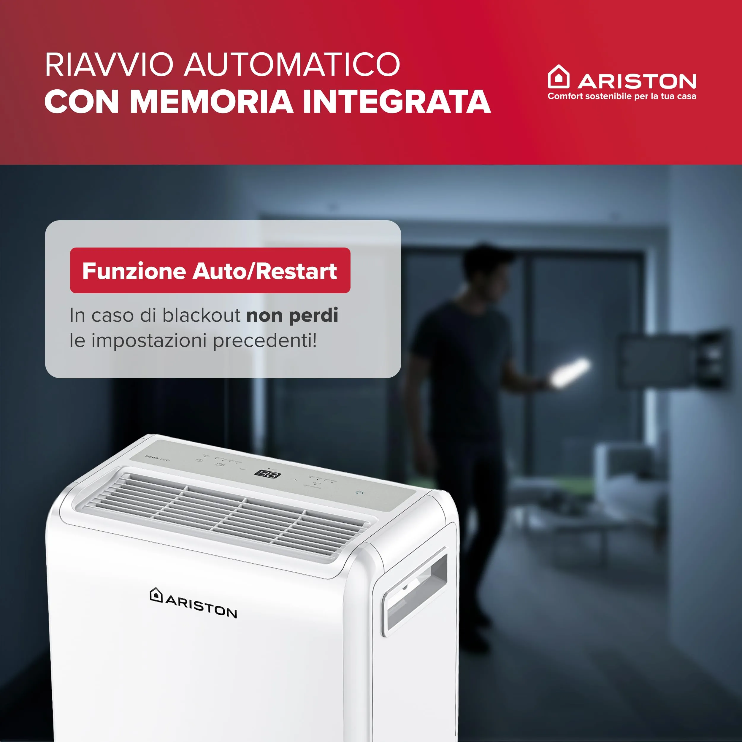 Ariston Deos Evo 12 Deumidificatore Portatile 12L - immagine 4