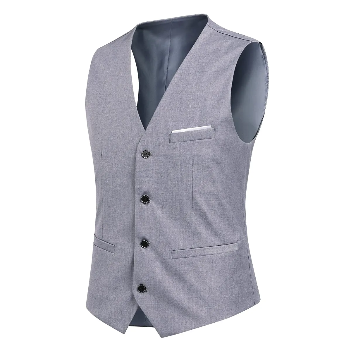 YOUTHUP Abito Uomo 3 Pezzi Slim Fit Blazer Gilet Pantaloni Elegante - immagine 4