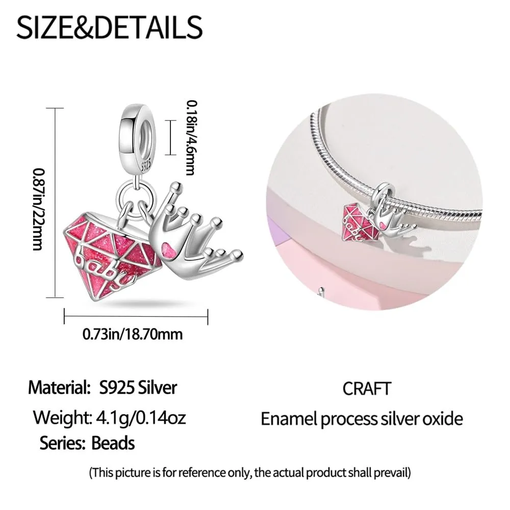 KUNSIR Bead Charm Ciondolo Argento Sterling 925 con Cubic Zirconia per Braccialetti e Collane Europei - immagine 5