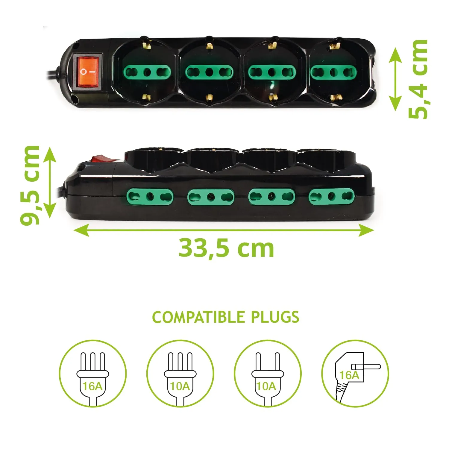 Tecnoware Power Systems Power Cleaner 12 Multipresa 12 Uscite (4 Schuko/Italia, 8 Italia) 16A - immagine 3