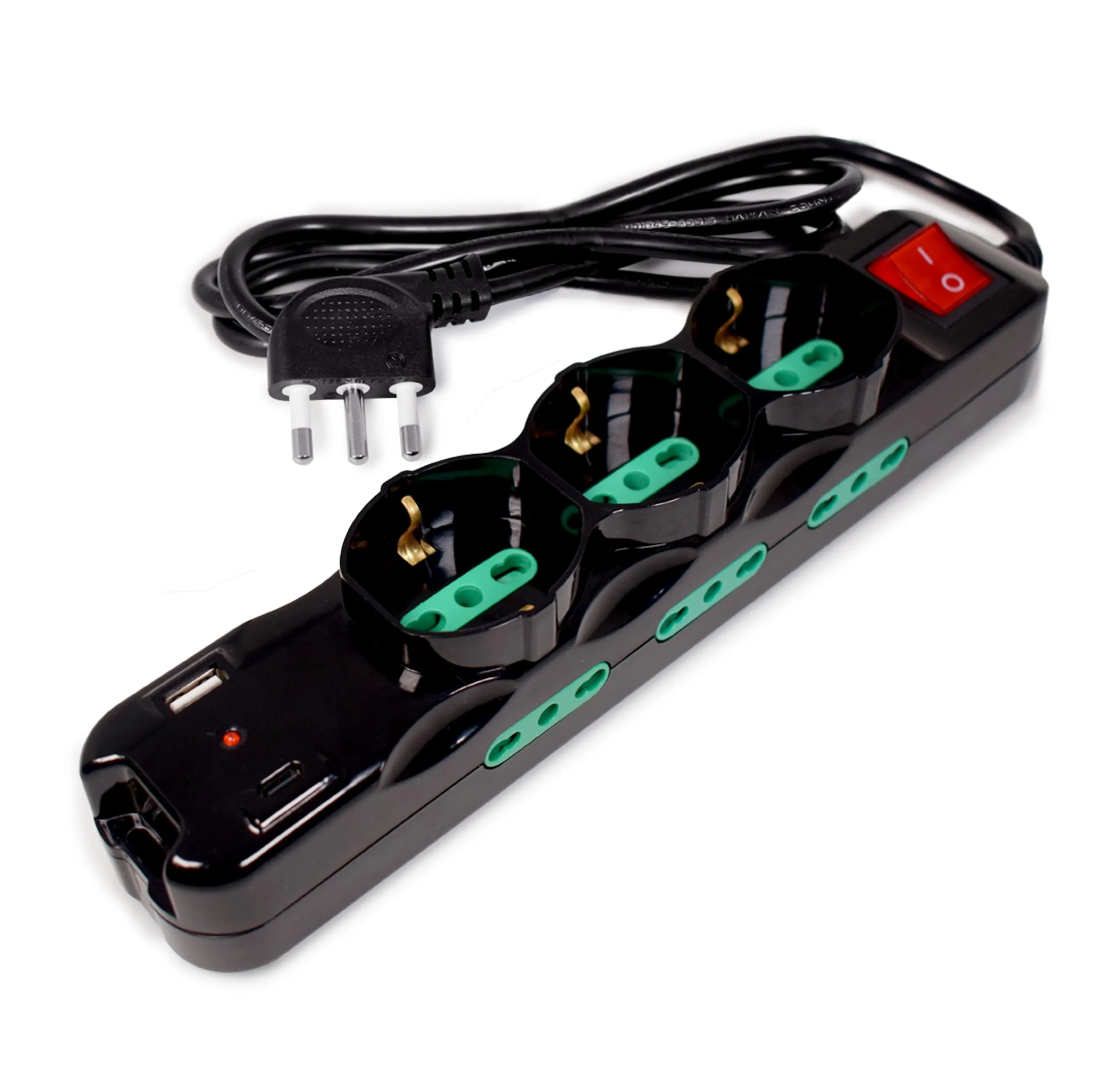 Tecnoware Power Systems Multipresa Power Cleaner 9, 3 Prese Schuko/Italia 10/16A, 6 Prese Italia 10/16A, USB-A e USB-C Quick Charger 3.0, Nero - immagine 1