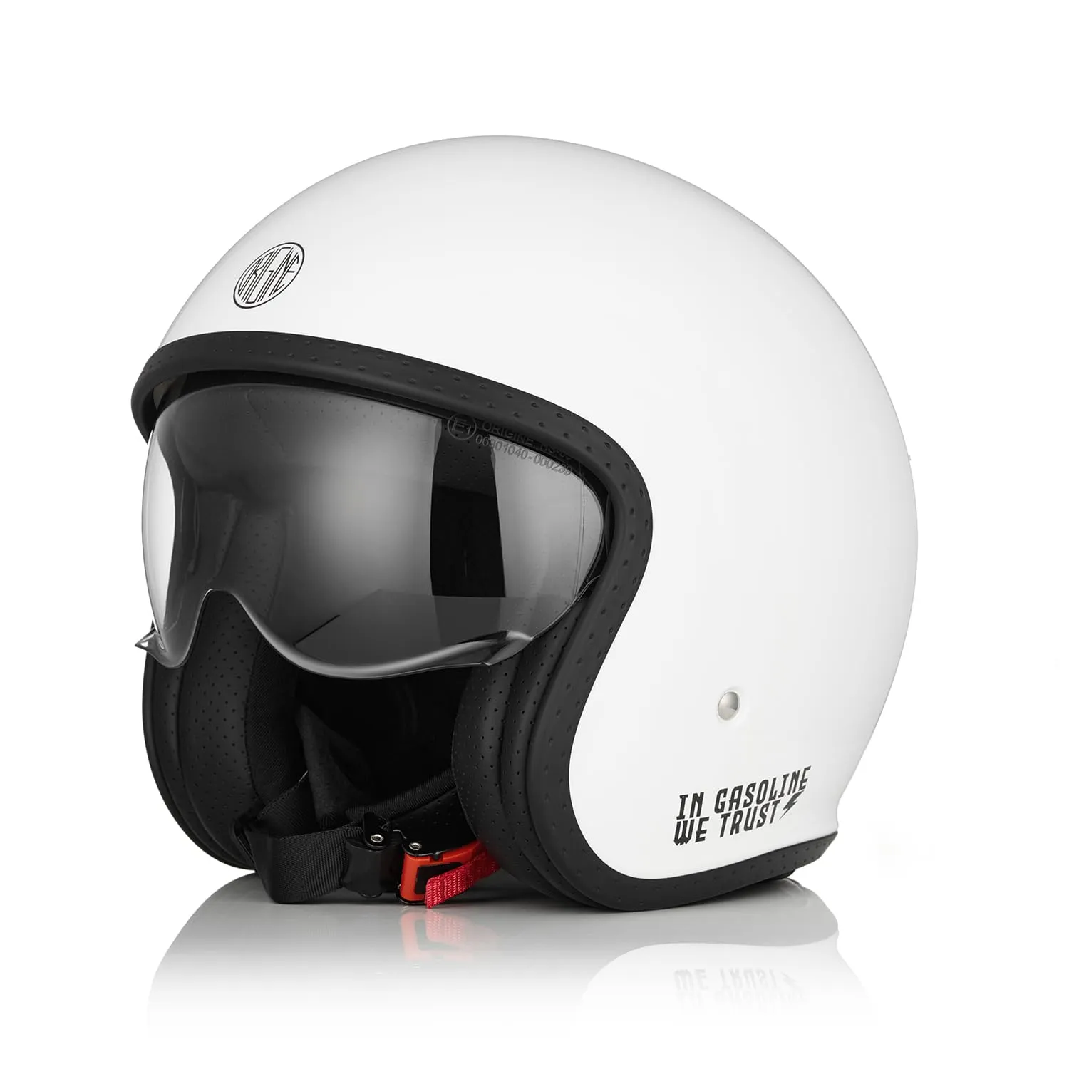 ORIGINE Casco Moto Jet per Scooter con Visiera, ECE 22-06, Sticky Gloss White, L - immagine 1