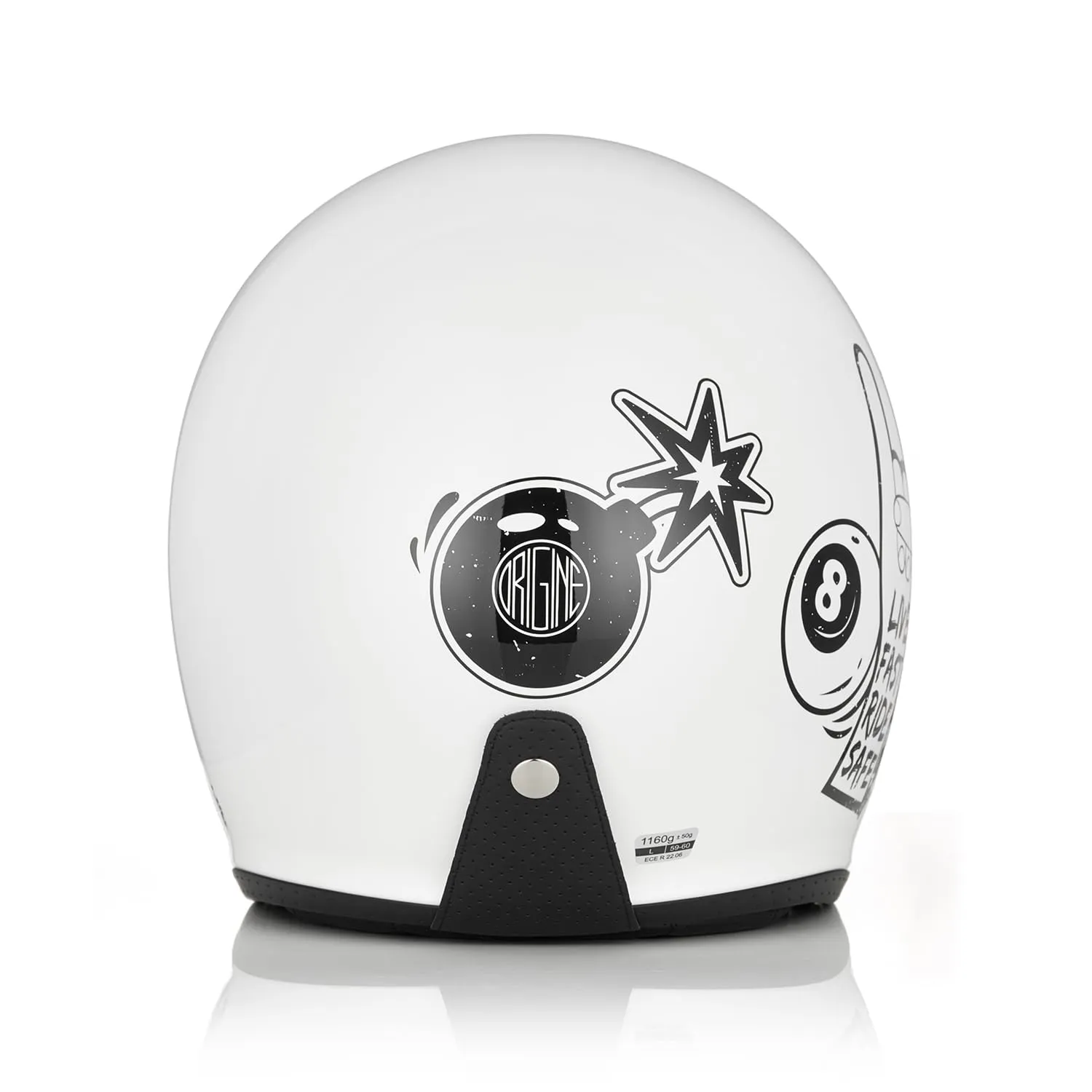 ORIGINE Casco Moto Jet per Scooter con Visiera, ECE 22-06, Sticky Gloss White, L - immagine 5