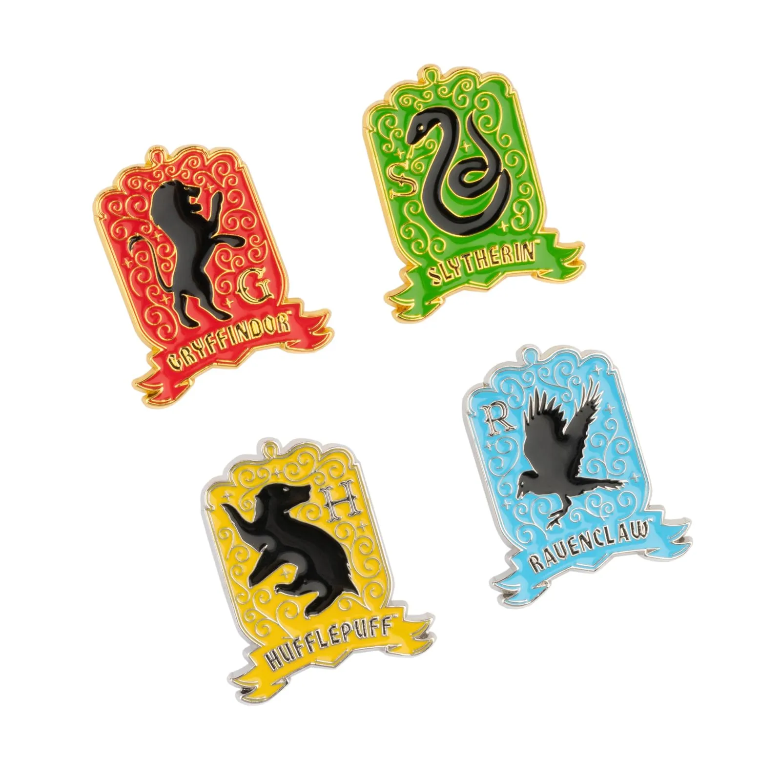 Grupo Erik Harry Potter Set 4 Spille Smaltate Case di Hogwarts - immagine 1