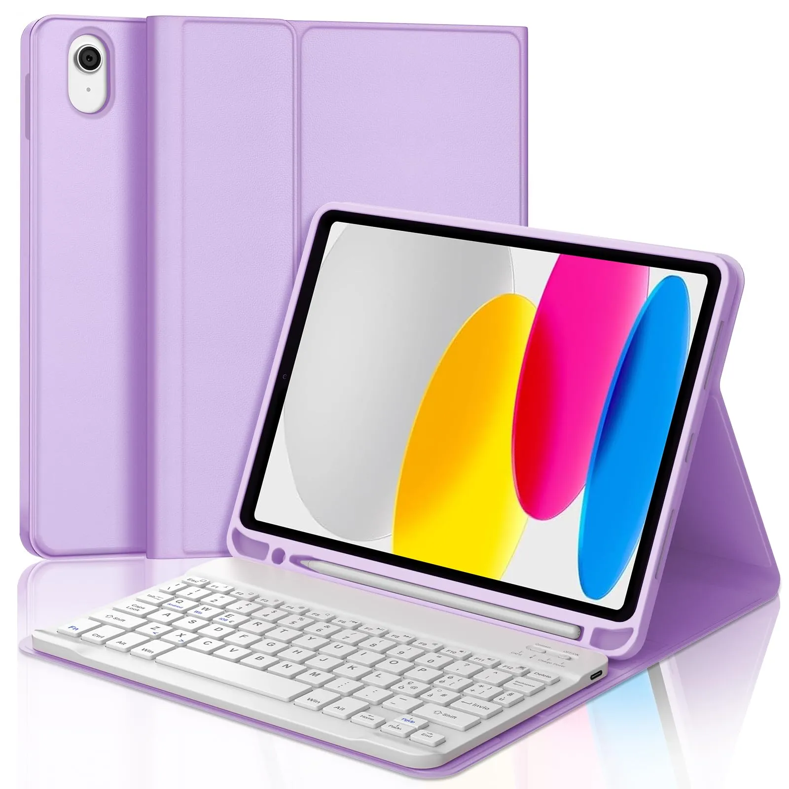 IVEOPPE Tastiera e Custodia per iPad 11 Generazione 11" (2025) e iPad 10 Generazione 10.9" (2022) A16 - immagine 1