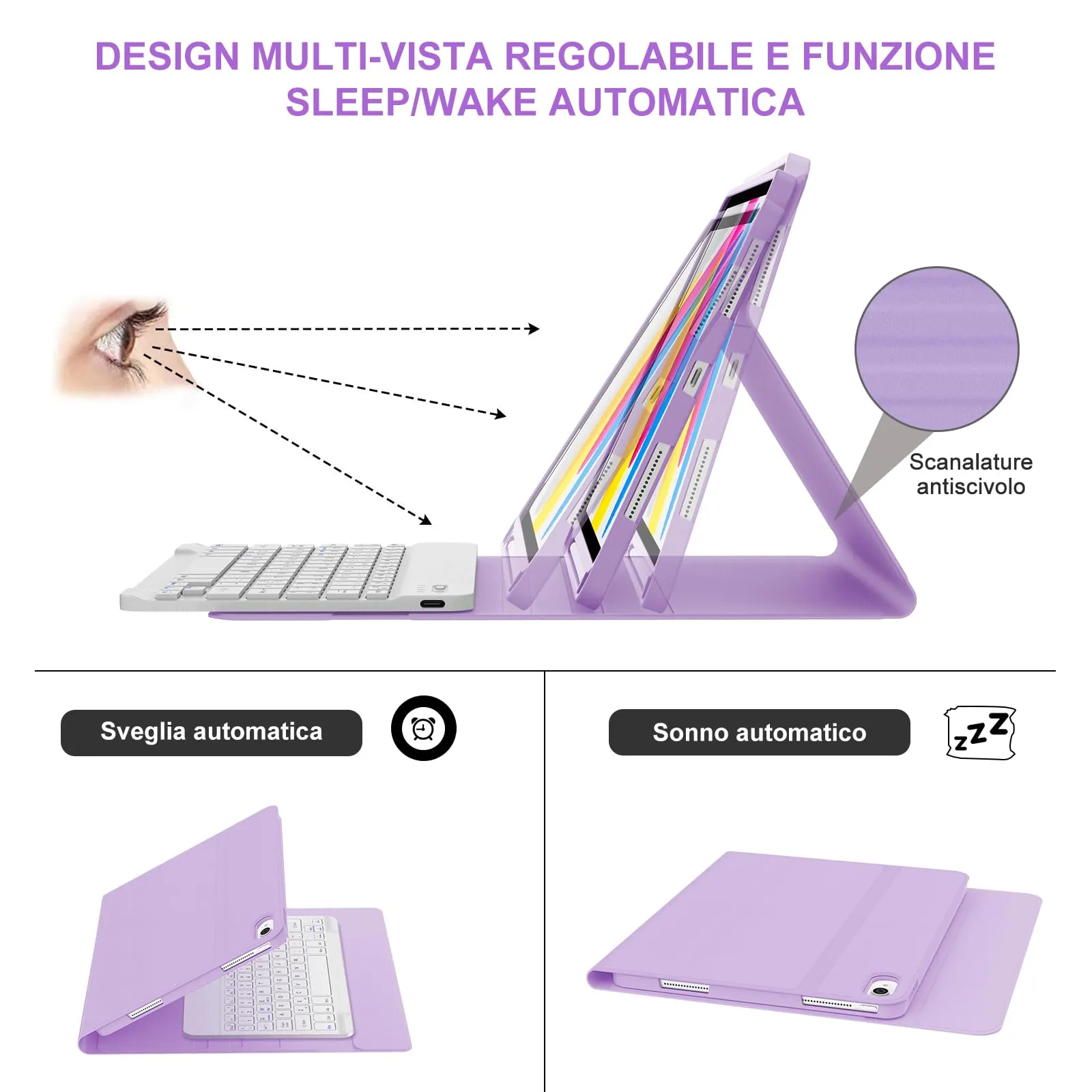IVEOPPE Tastiera e Custodia per iPad 11 Generazione 11" (2025) e iPad 10 Generazione 10.9" (2022) A16 - immagine 5