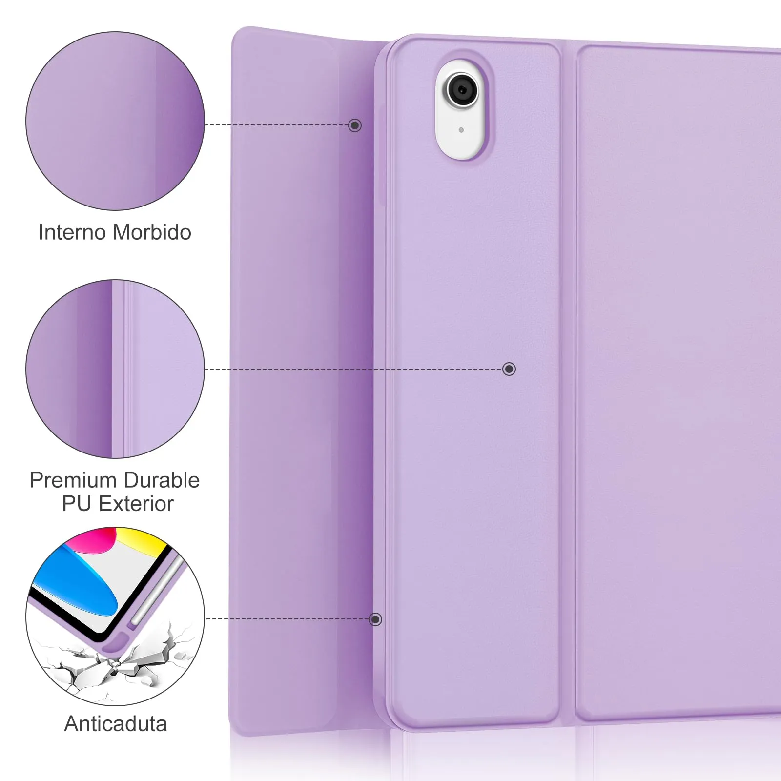 IVEOPPE Tastiera e Custodia per iPad 11 Generazione 11" (2025) e iPad 10 Generazione 10.9" (2022) A16 - immagine 6