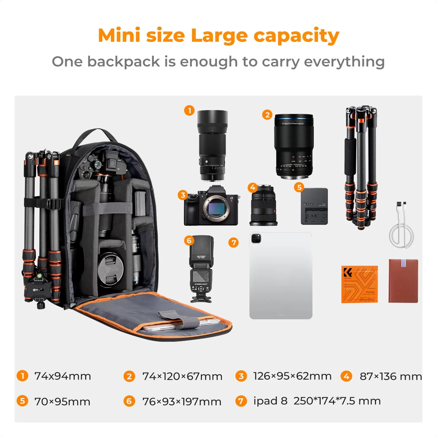 K&F Concept Zaino Fotografico 10L - immagine 5