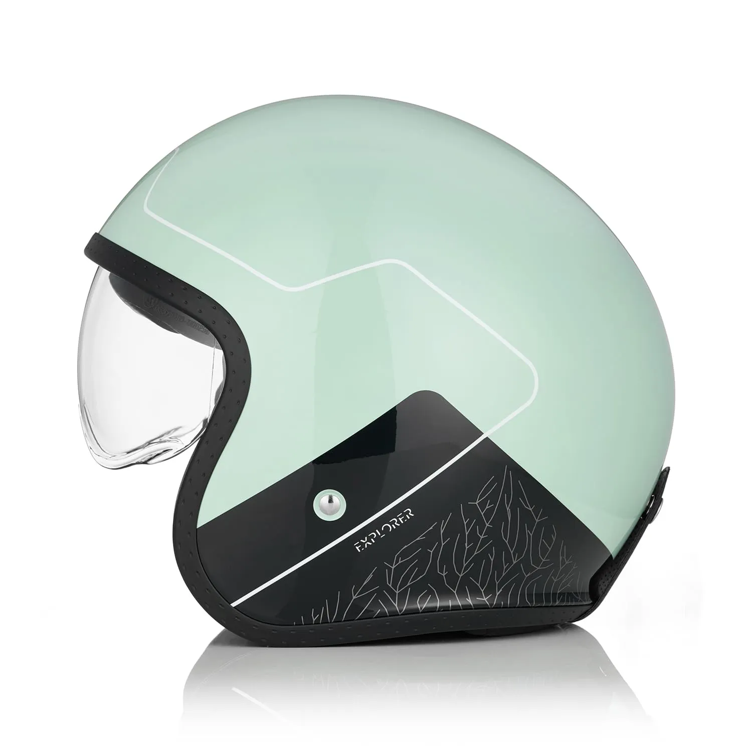 ORIGINE Casco Moto Jet Explorer Gloss Green, M - immagine 3