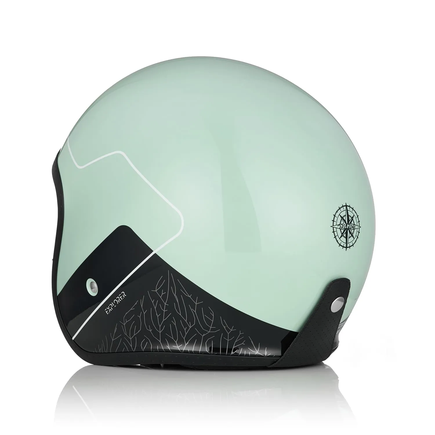 ORIGINE Casco Moto Jet Explorer Gloss Green, M - immagine 4