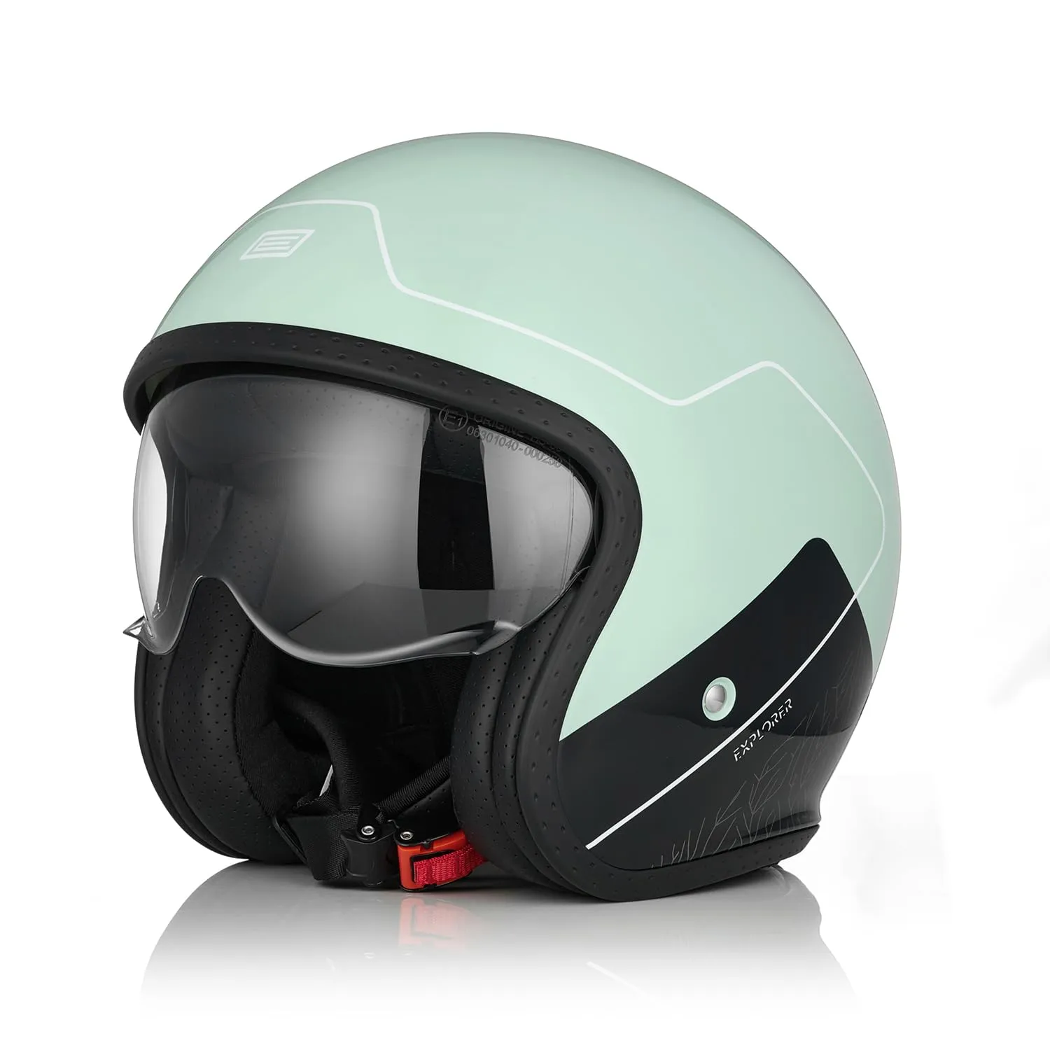 ORIGINE Explorer Gloss Green Jet Scooter Helmet, ECE 22-06, Size L - immagine 1