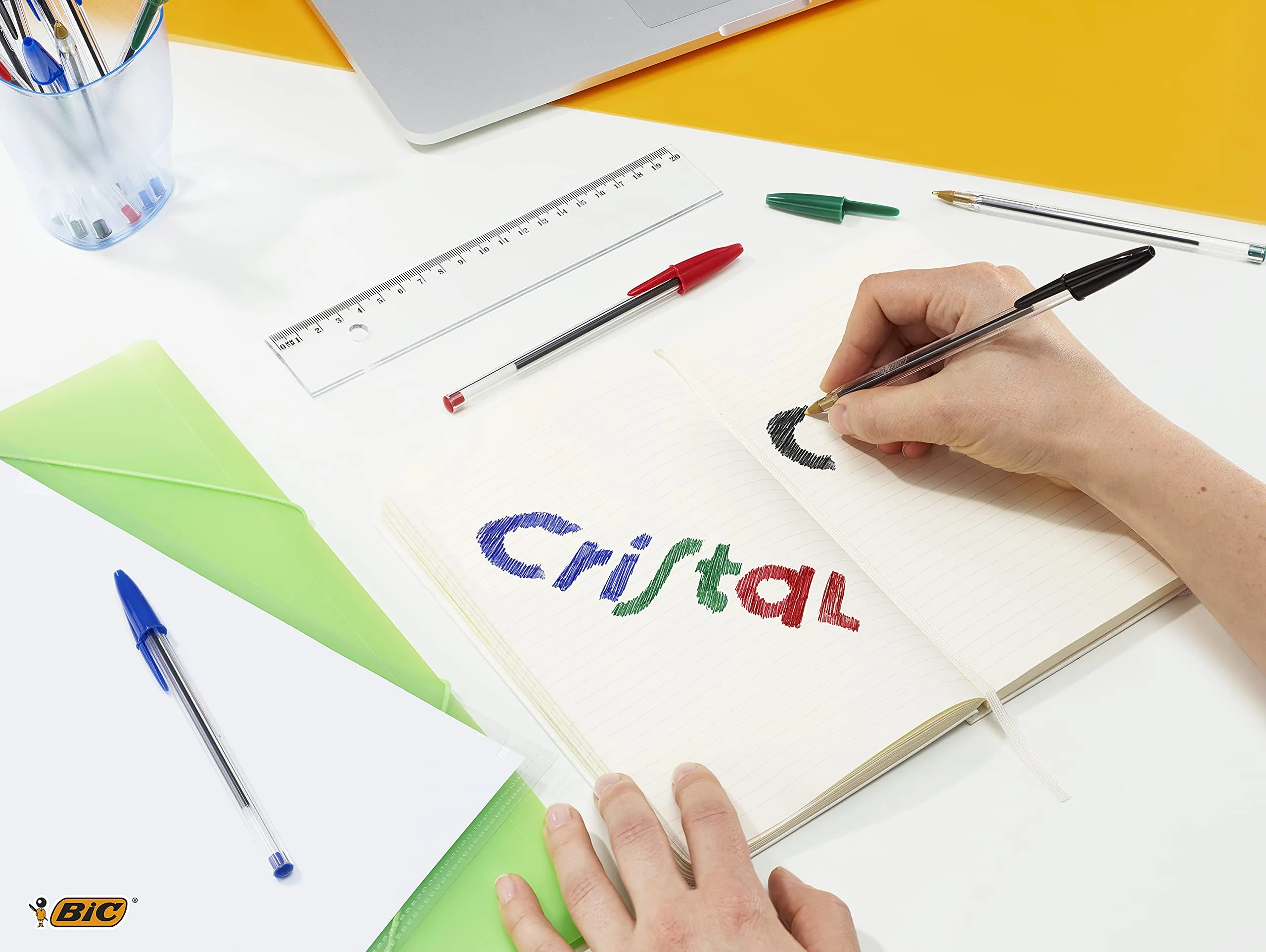 BIC Cristal Original Penne a Sfera, Punta Media 1,0 mm, Colori Assortiti, Confezione da 10 - immagine 6