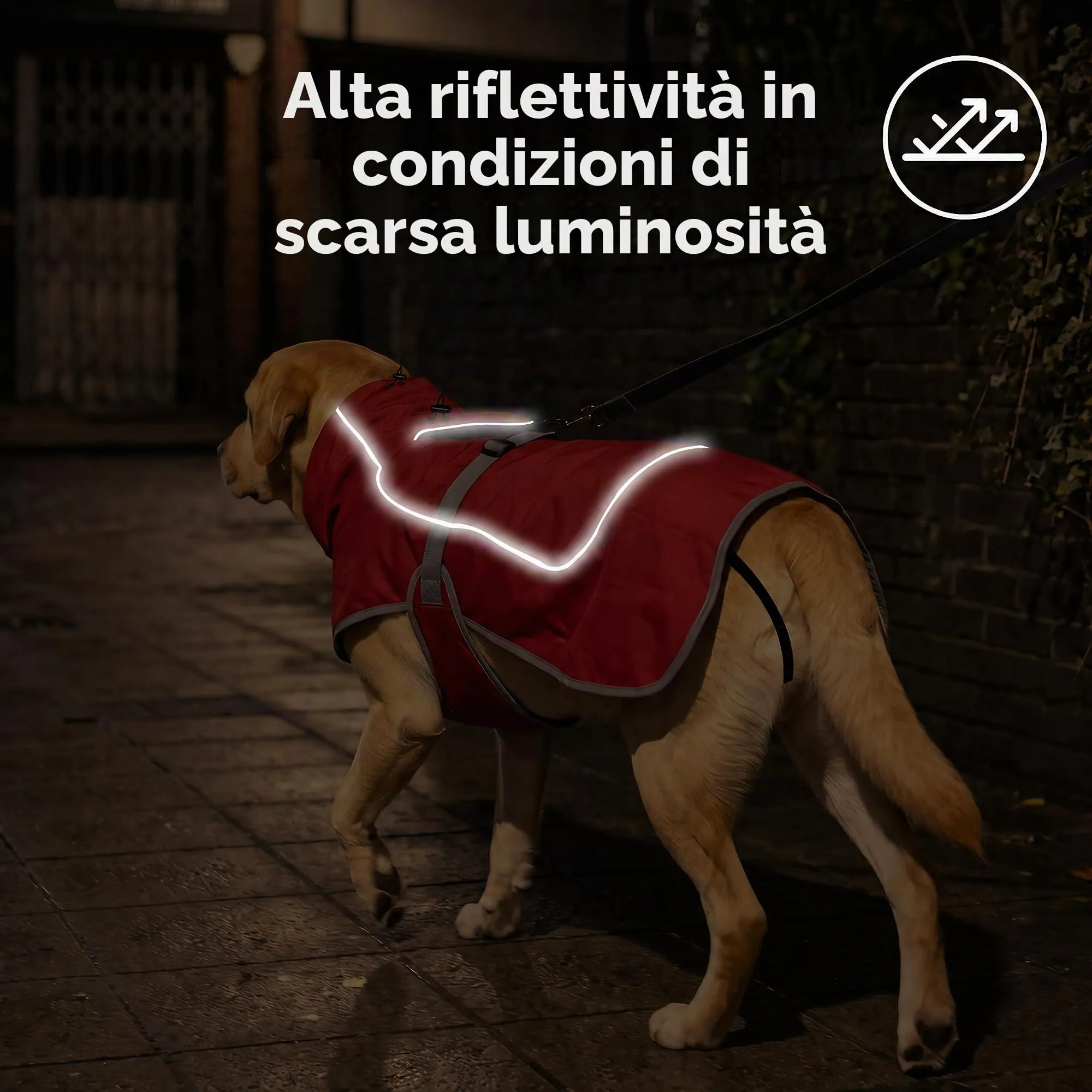 HEYWEAN Giacca impermeabile e riflettente per cani con fodera in pile, Rosso, XXL - immagine 5