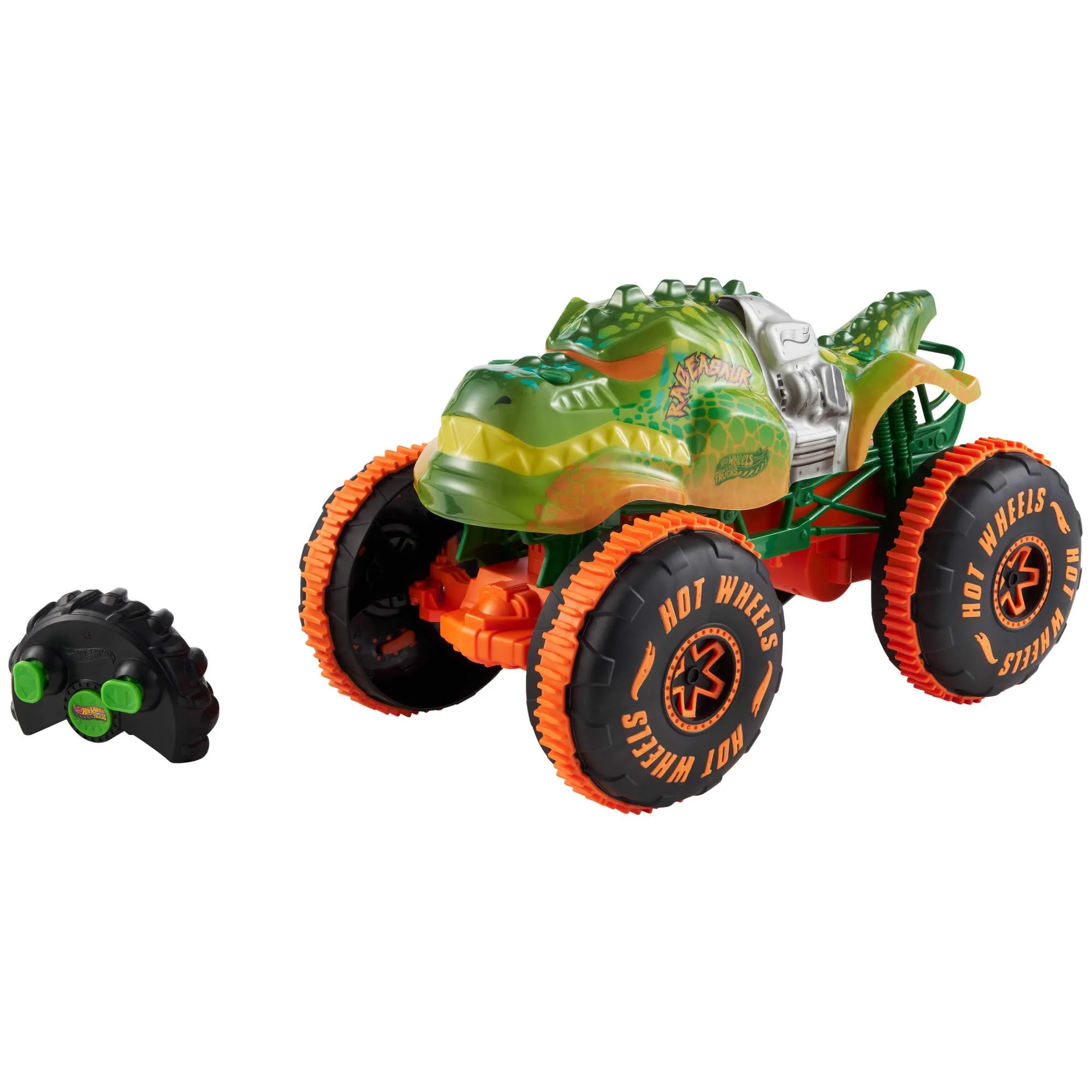 Hot Wheels Monster Trucks Rageasaur RC Vehicle, 1:15 Scale, JBH03 - immagine 1