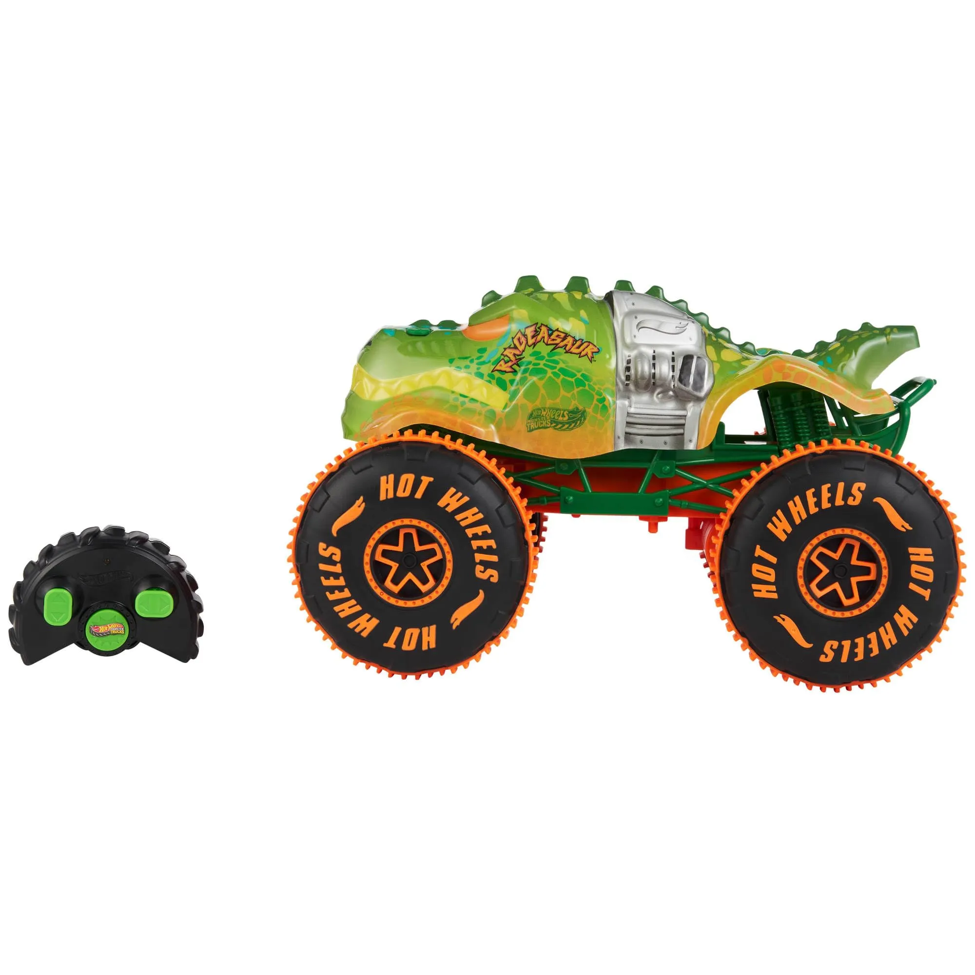 Hot Wheels Monster Trucks Rageasaur RC Vehicle, 1:15 Scale, JBH03 - immagine 4