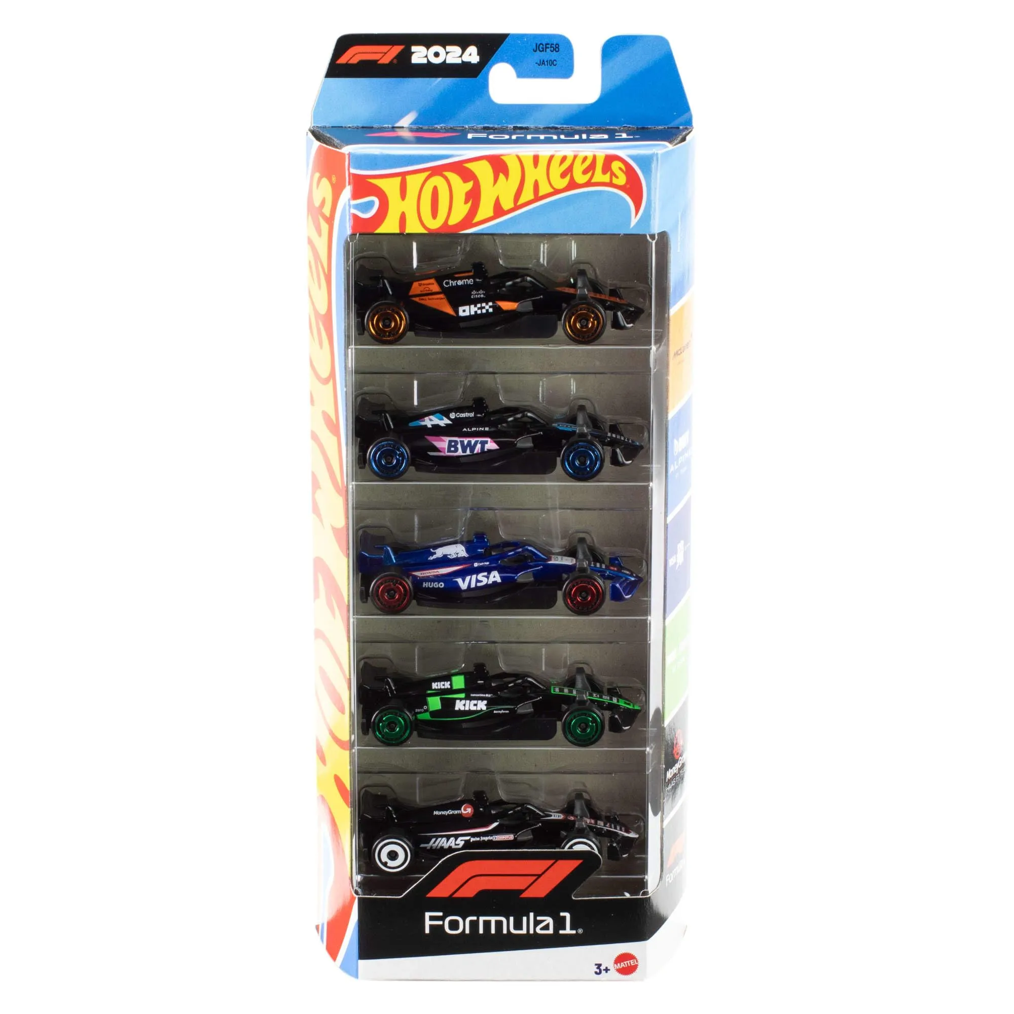 Hot Wheels Formula 1 Die-Cast Cars 5-Pack, 1:64 Scale - immagine 1