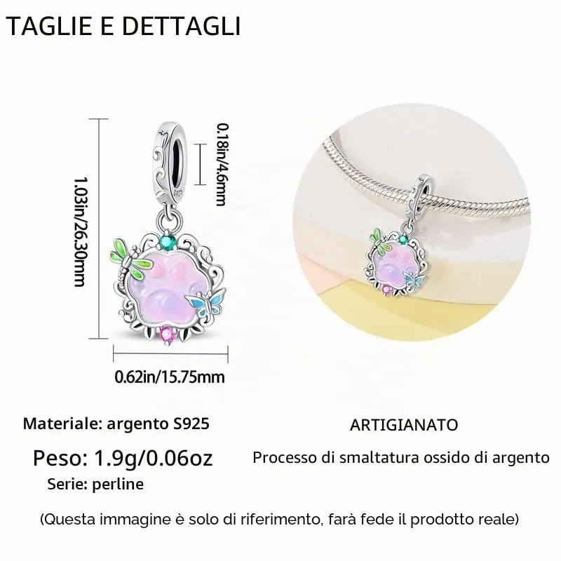 KUNSIR Ciondolo in Argento Sterling 925 con Cubic Zirconia, compatibile con braccialetti e collane europei - immagine 6