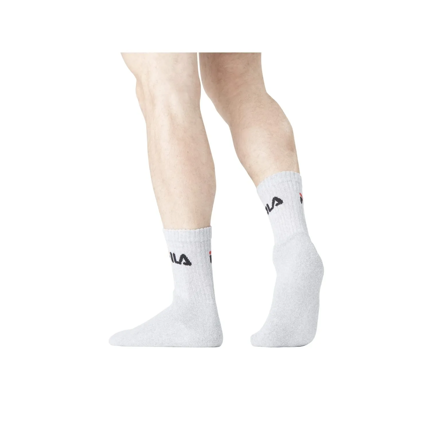 Fila Calzini Uomo Sportivi, Set di 6, Taglie 43-46, Bianchi, Nero, Grigio - immagine 8
