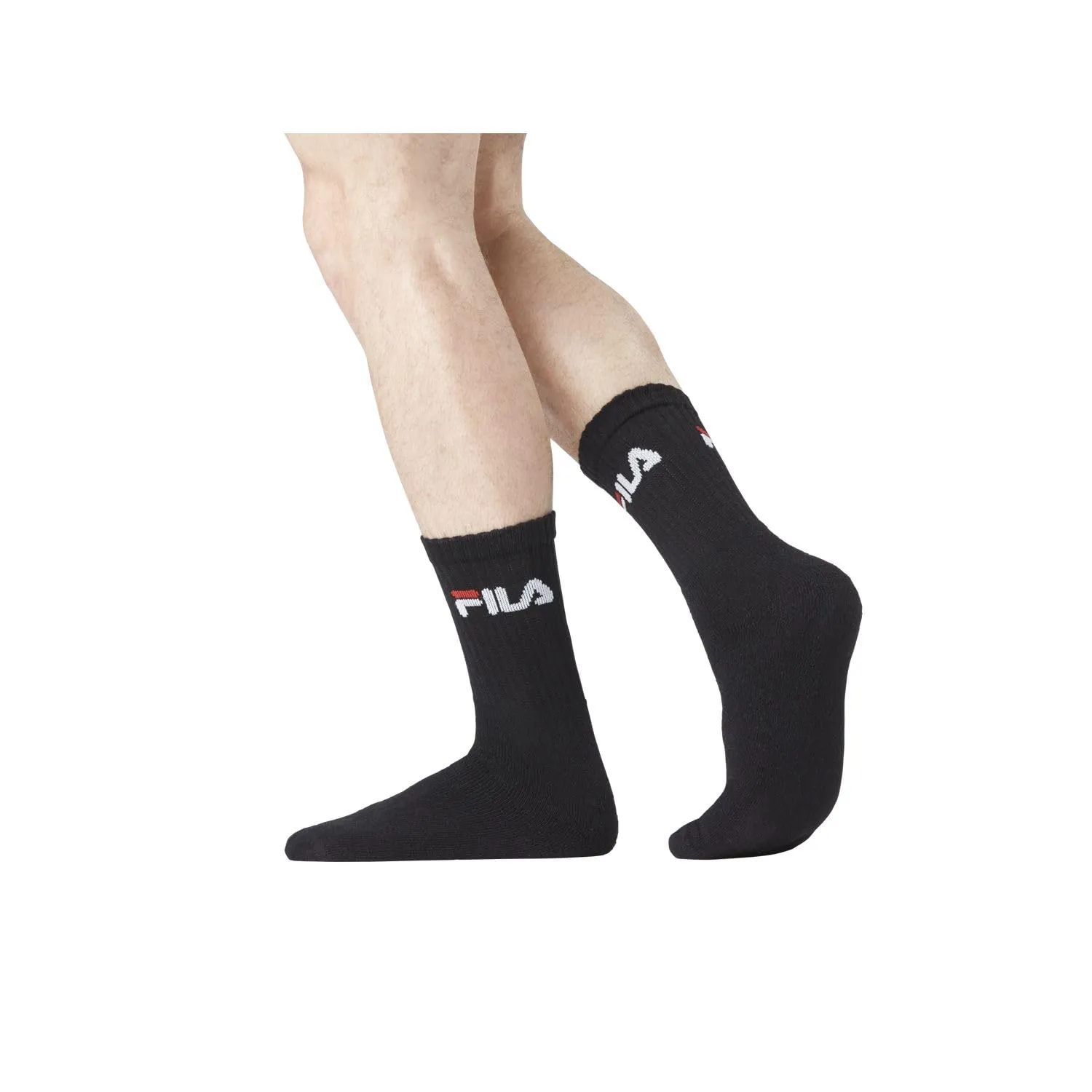 Fila Calzini Uomo Cotone, Set di 6 Calze Sportive, Nero, Taglie 39/42 - immagine 4