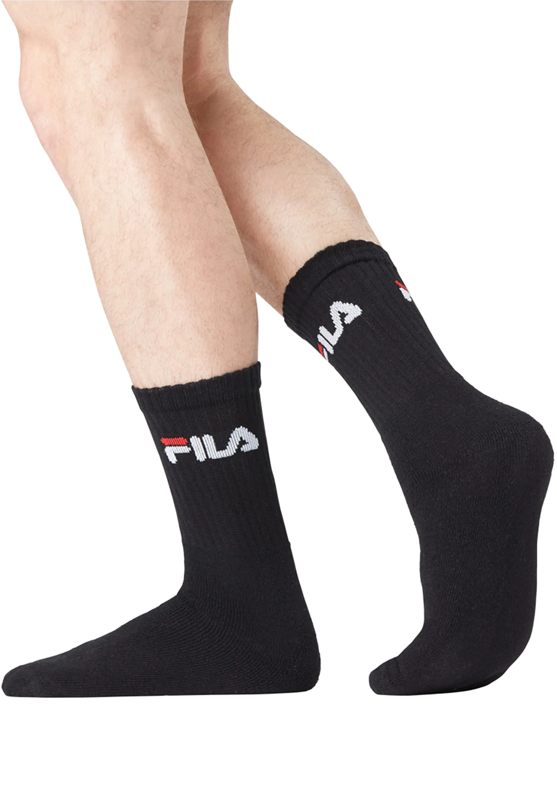 Fila Calzini Uomo Cotone, Set di 6 Calze Sportive, Nero, Taglie 39/42 - immagine 7