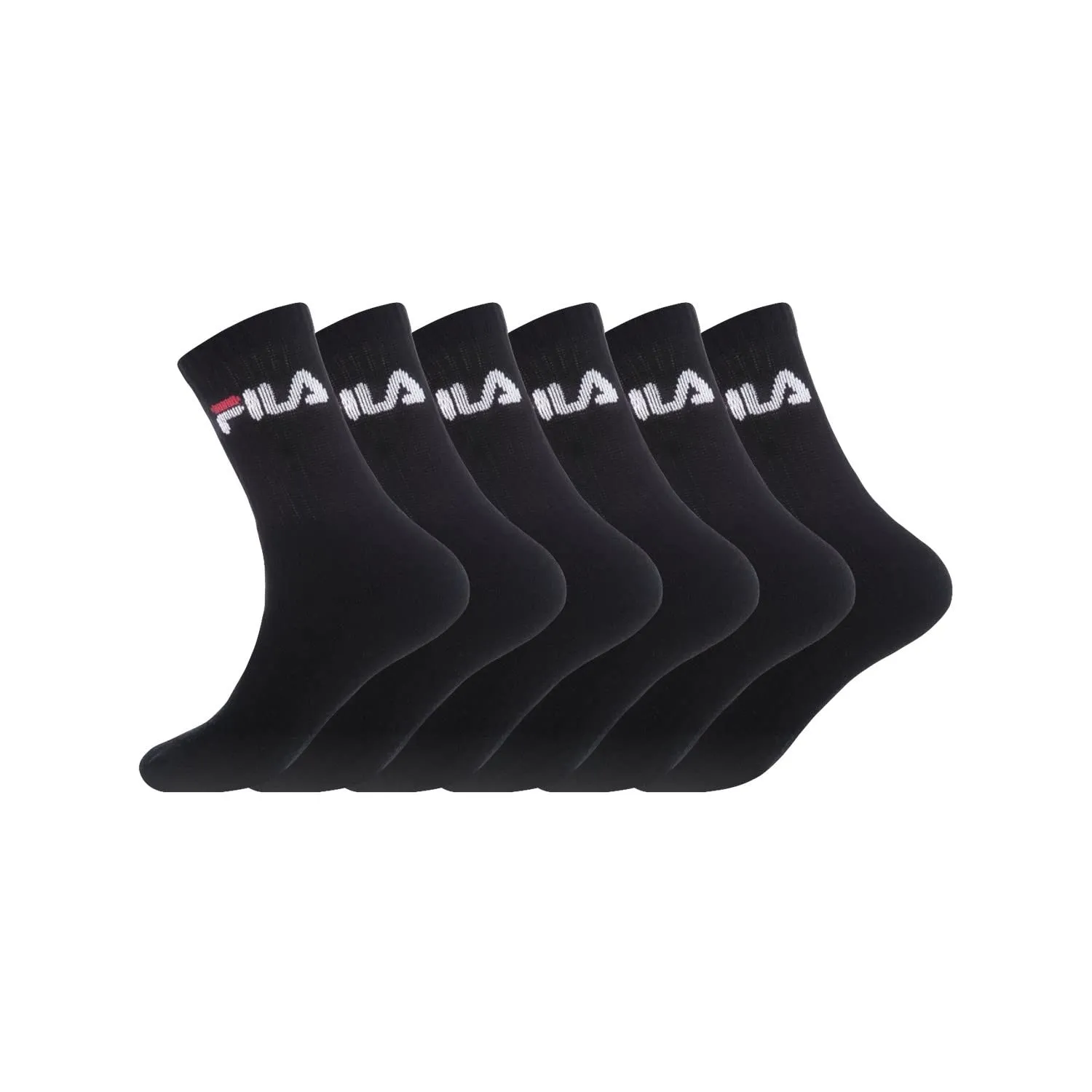 Fila Calzini Sportivi Uomo in Cotone, Set di 6, Nero, Taglia 35/38 - immagine 1