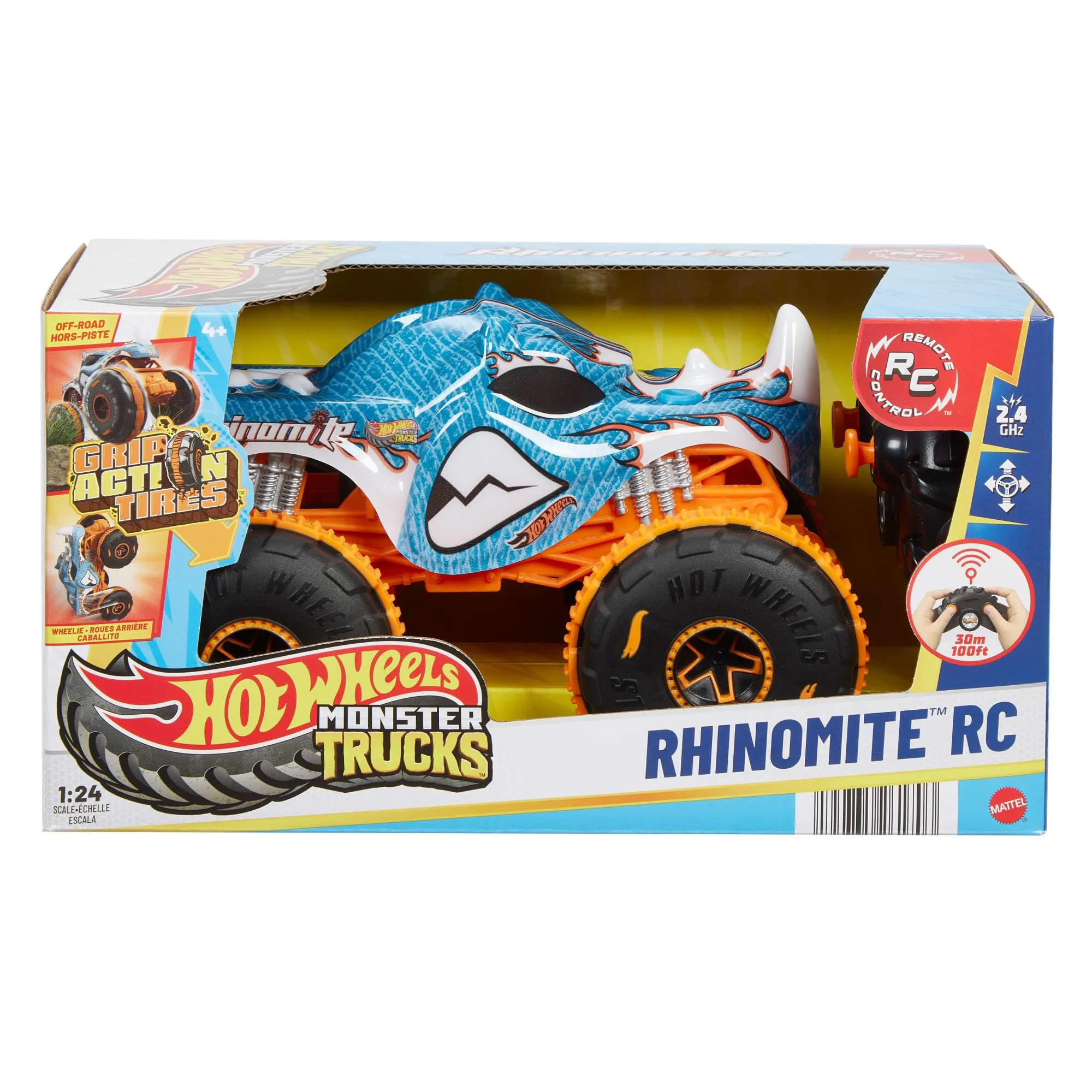 Hot Wheels Monster Trucks Veicolo Radiocomandato Rhinomite Scala 1:24 - immagine 7
