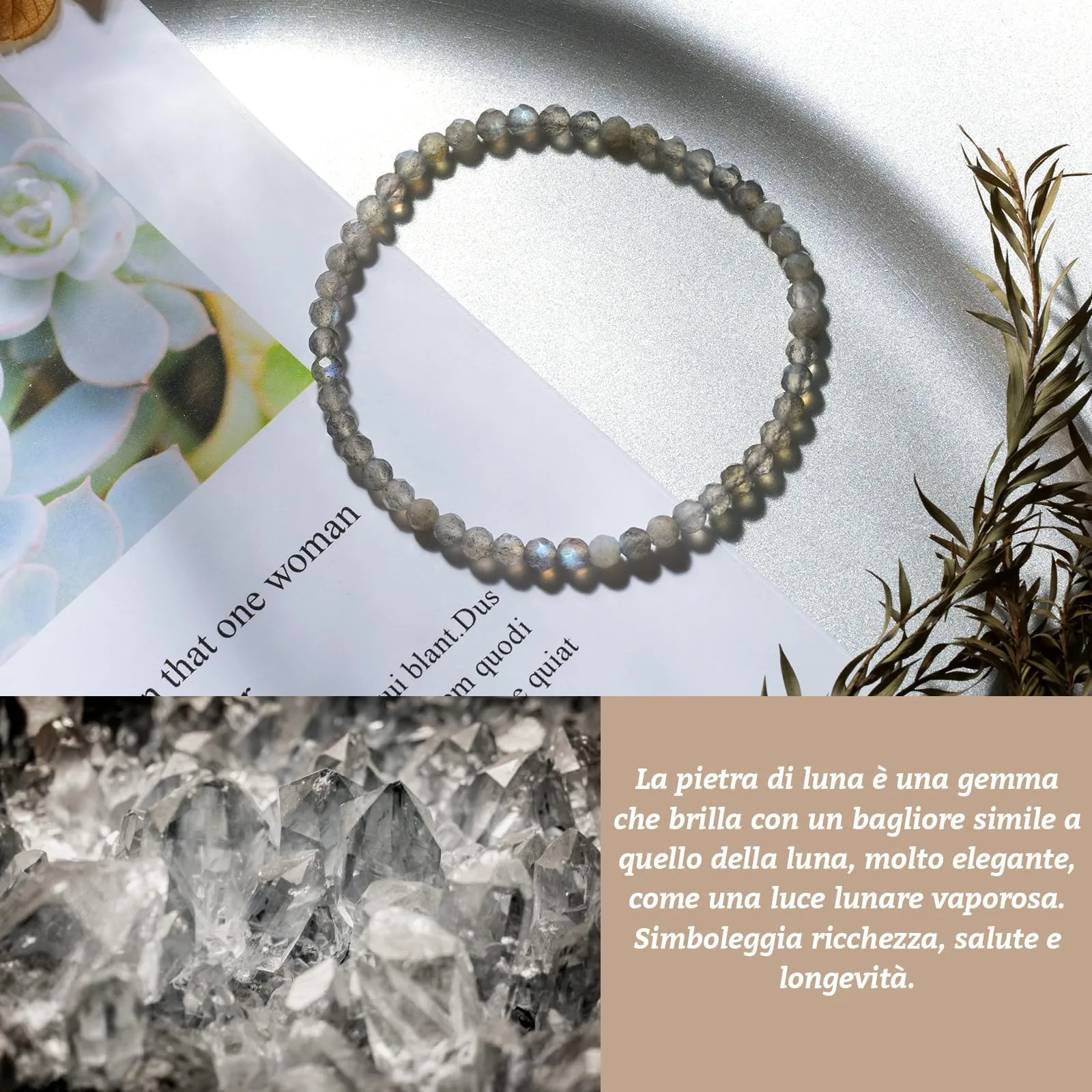 Landorilo Bracciale in Labradorite 4 mm - immagine 3