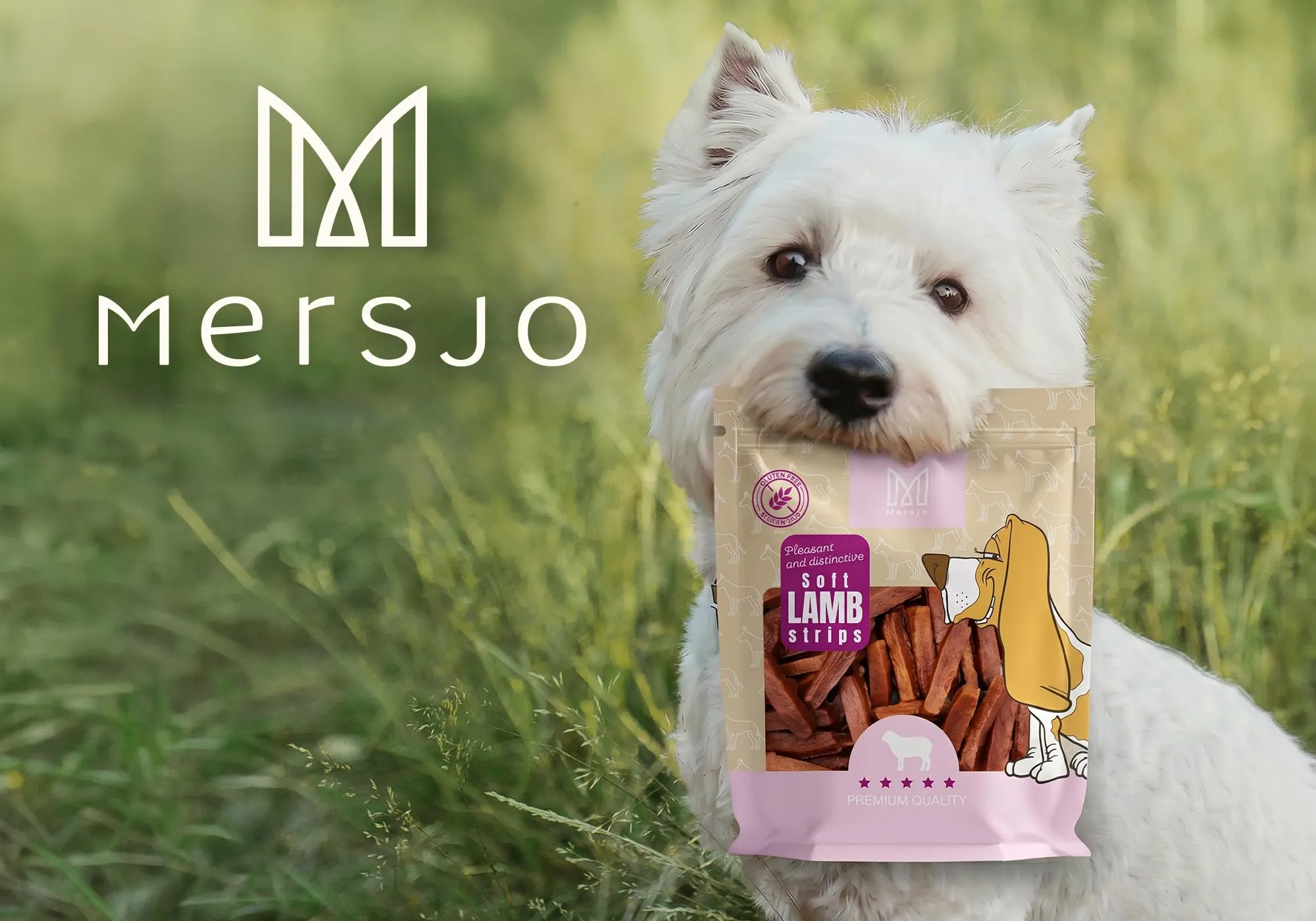 MERSJO Snack per cani, 92% Carne, Senza cereali, zucchero e additivi, Strisce morbide, 200 g - immagine 2