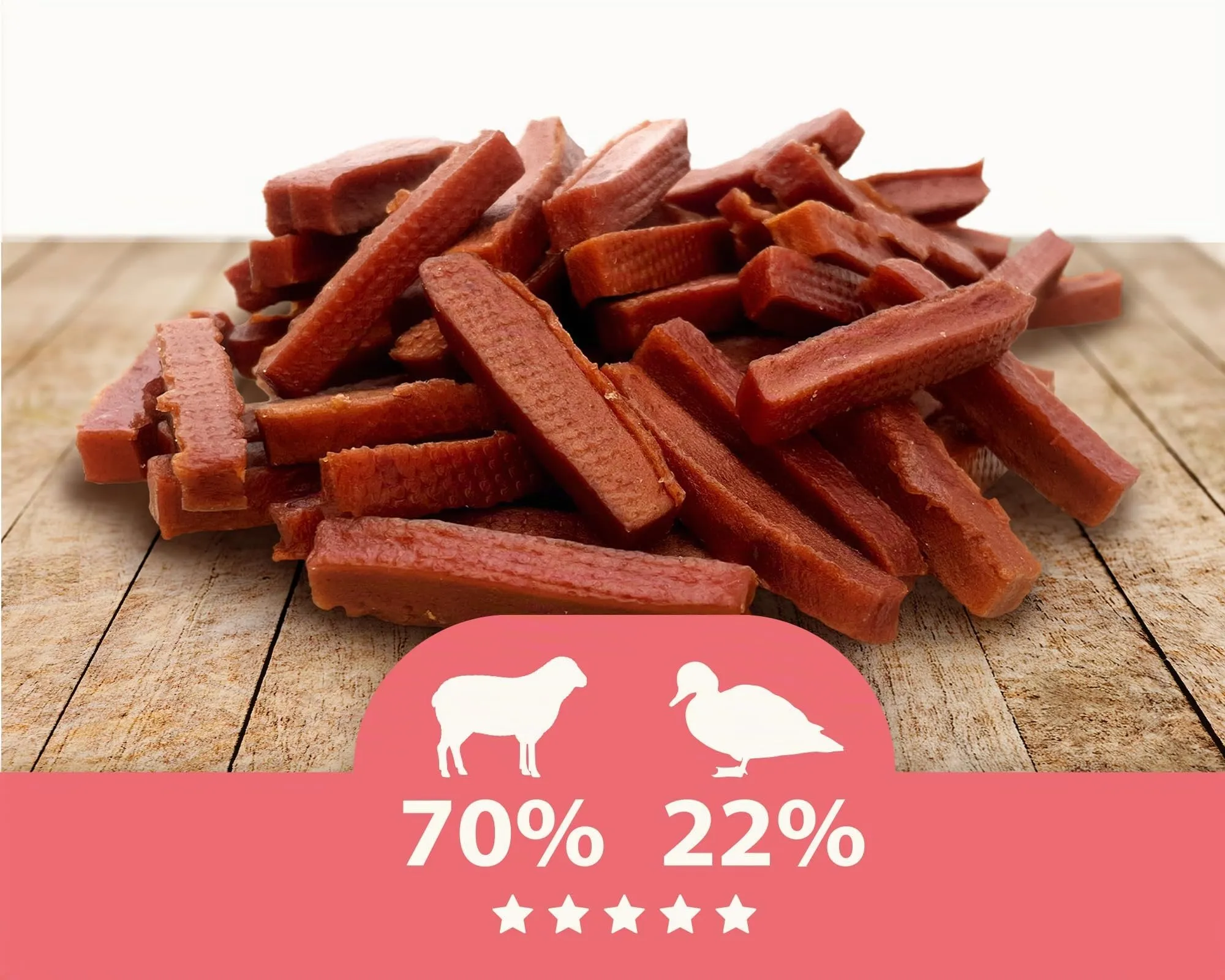 MERSJO Snack per cani, 92% Carne, Senza cereali, zucchero e additivi, Strisce morbide, 200 g - immagine 3