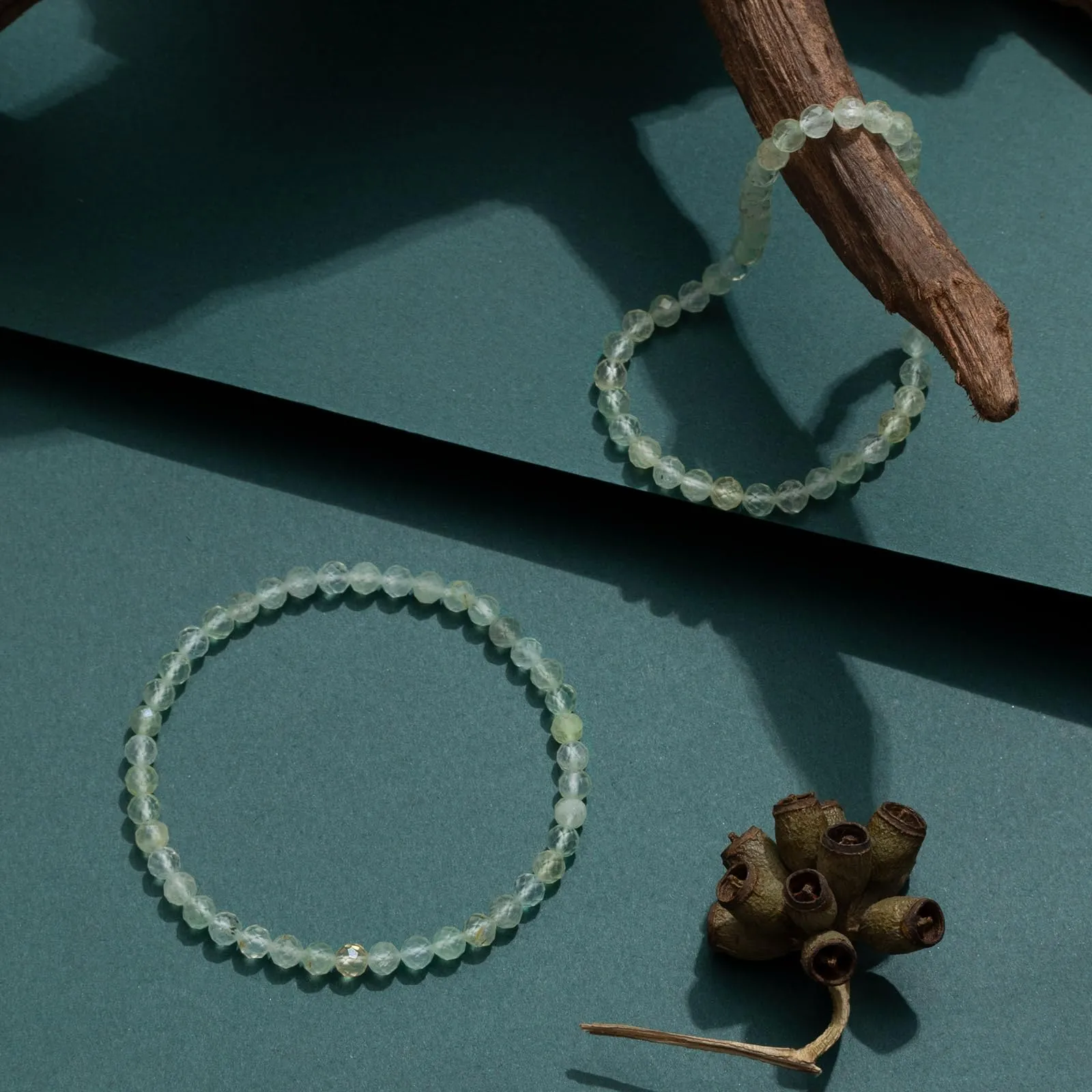 Landorilo Bracciale in Pietra Naturale Sfaccettata 4 mm, Pietra Dell'uva, Set da 2 Pezzi - immagine 3