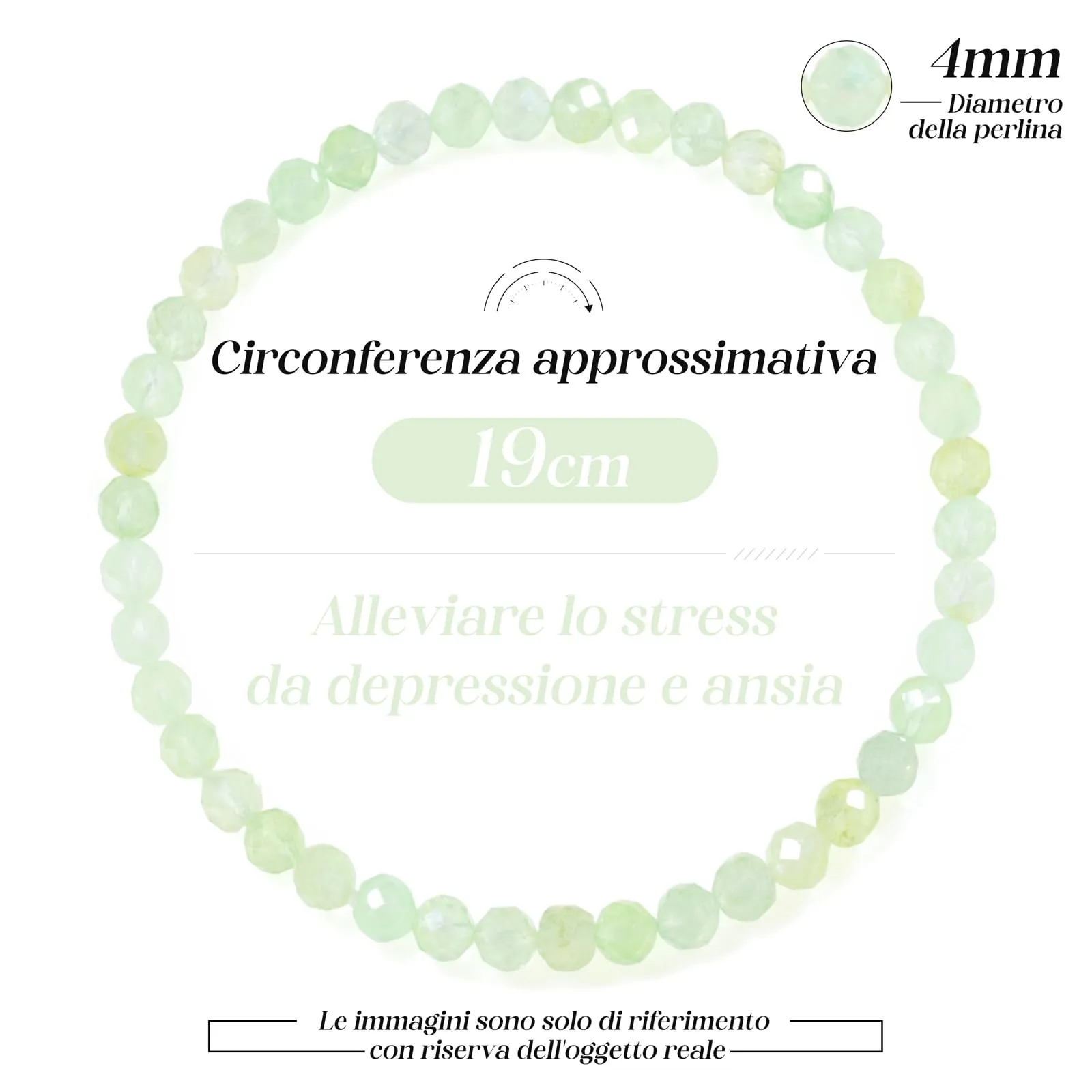 Landorilo Bracciale in Pietra Naturale Sfaccettata 4 mm, Pietra Dell'uva, Set da 2 Pezzi - immagine 4