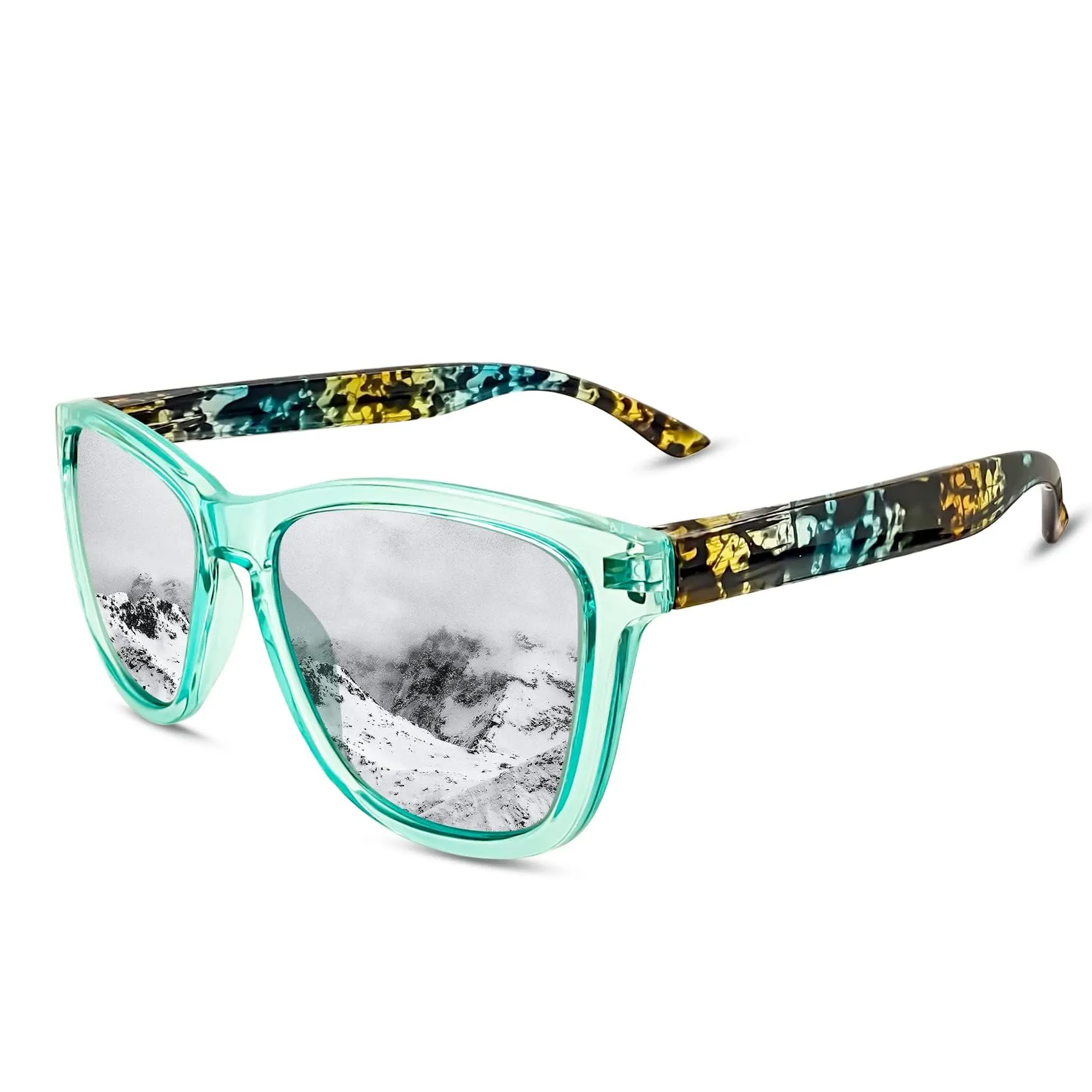 KANASTAL Occhiali da Sole Polarizzati UV400 Argento Specchiati Uomo Donna - immagine 1