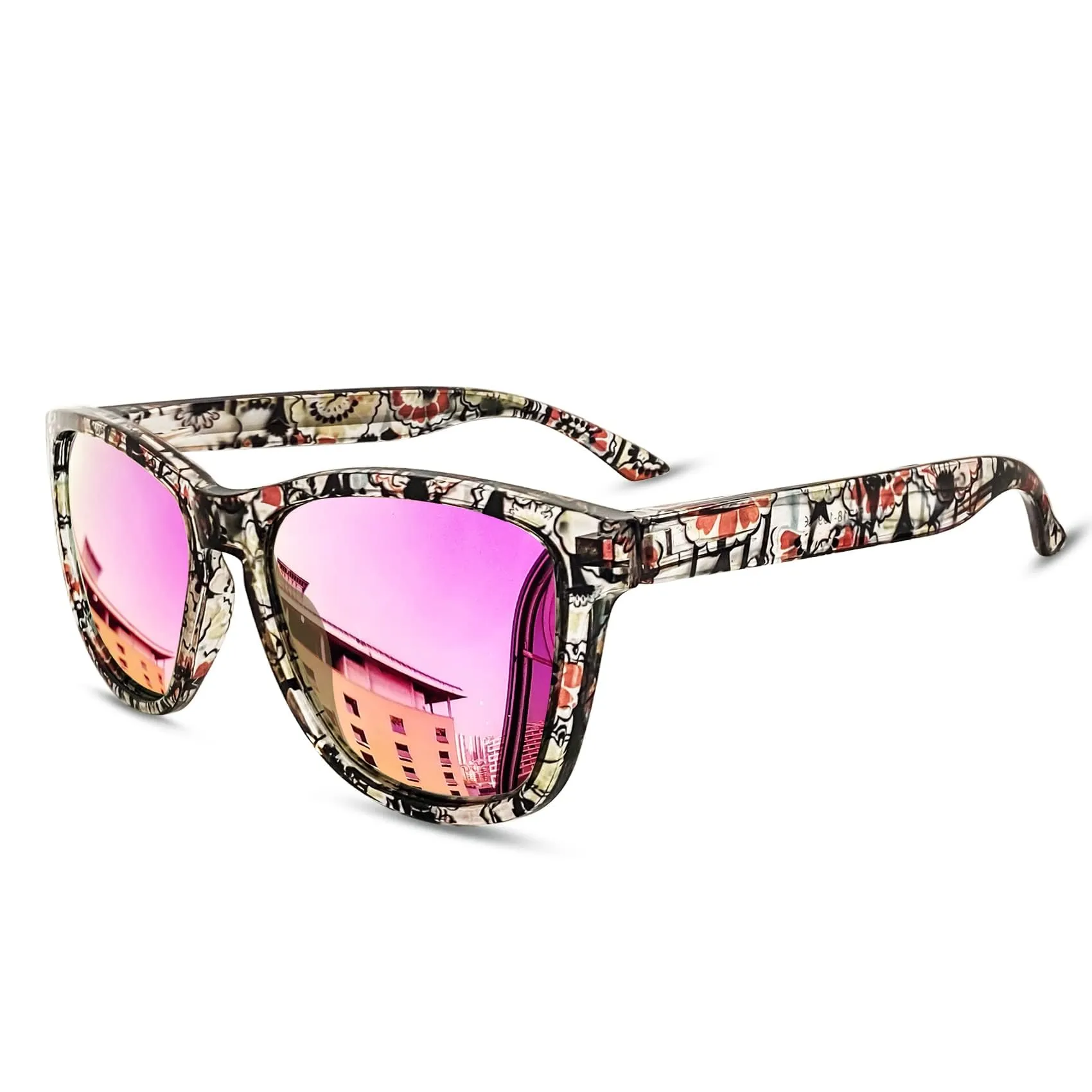 KANASTAL Occhiali da Sole Polarizzati UV400 Fucsia Specchio per Donna e Uomo - immagine 1