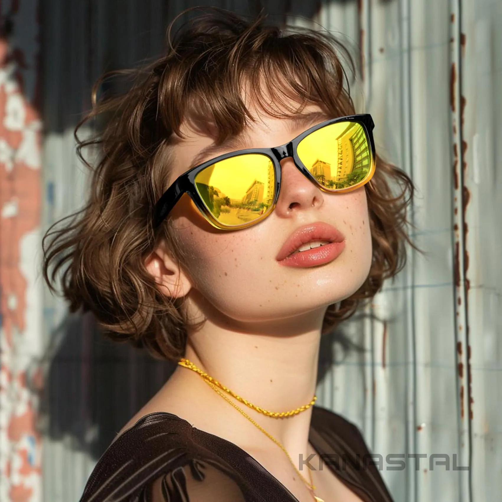 KANASTAL Occhiali da Sole Gialli Specchio Polarizzati UV400 per Uomo e Donna - immagine 2