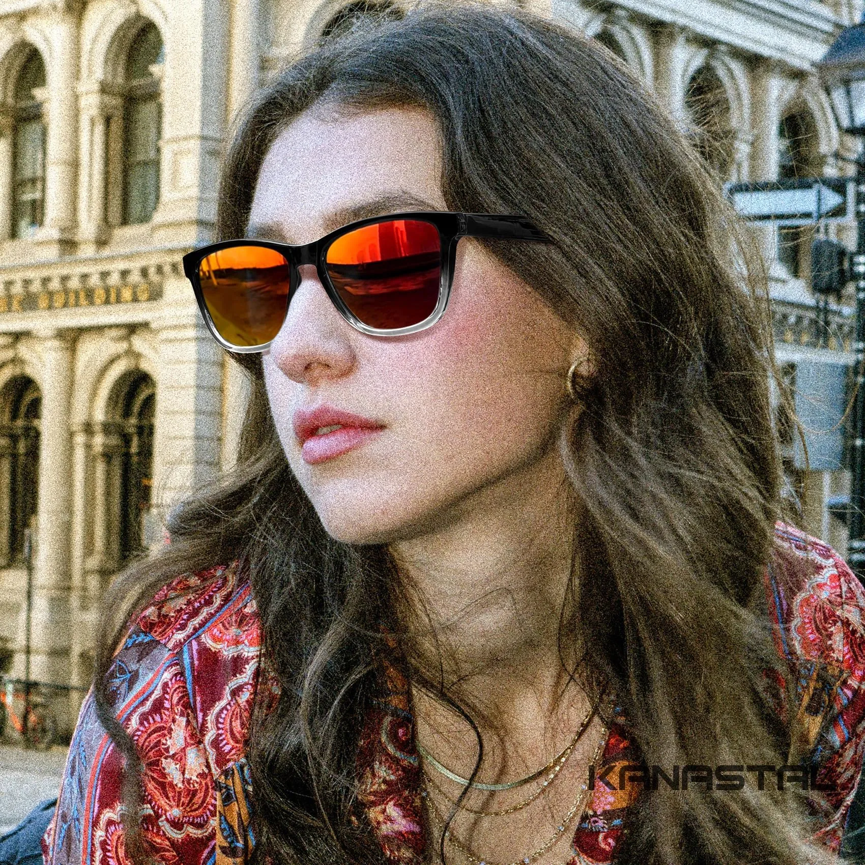 KANASTAL Occhiali da Sole Arancioni Specchio Polarizzati UV400 Unisex - immagine 2