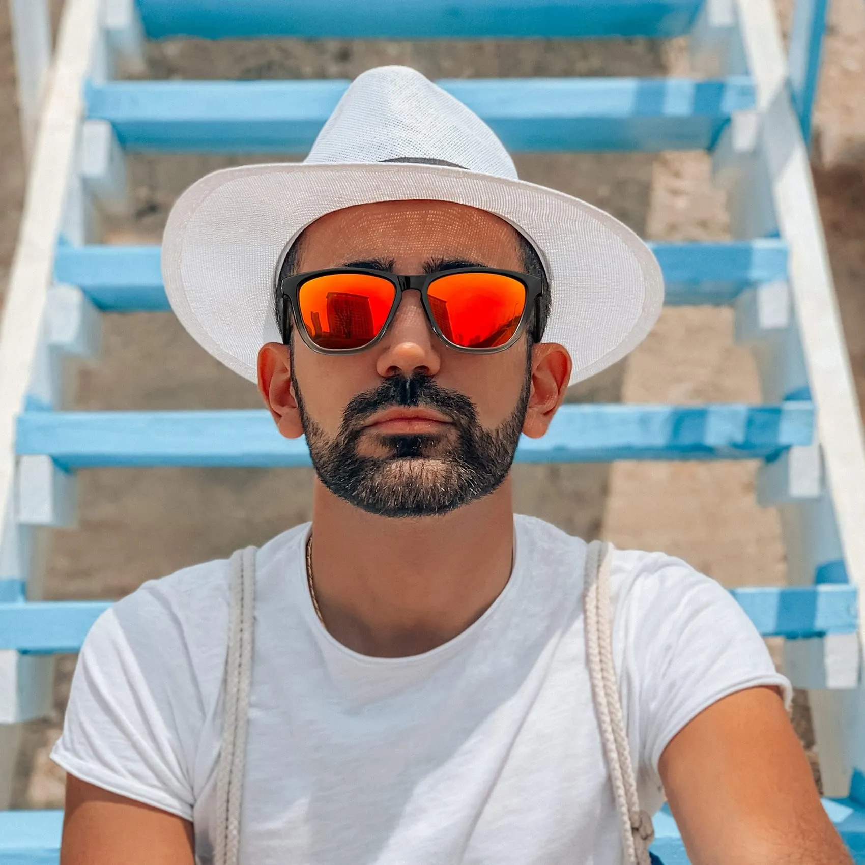 KANASTAL Occhiali da Sole Arancioni Specchio Polarizzati UV400 Unisex - immagine 3