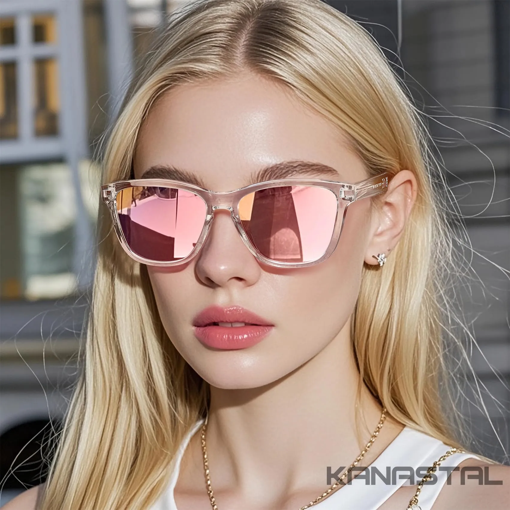 KANASTAL Occhiali da Sole Rosa Specchio Polarizzati UV400 - immagine 2