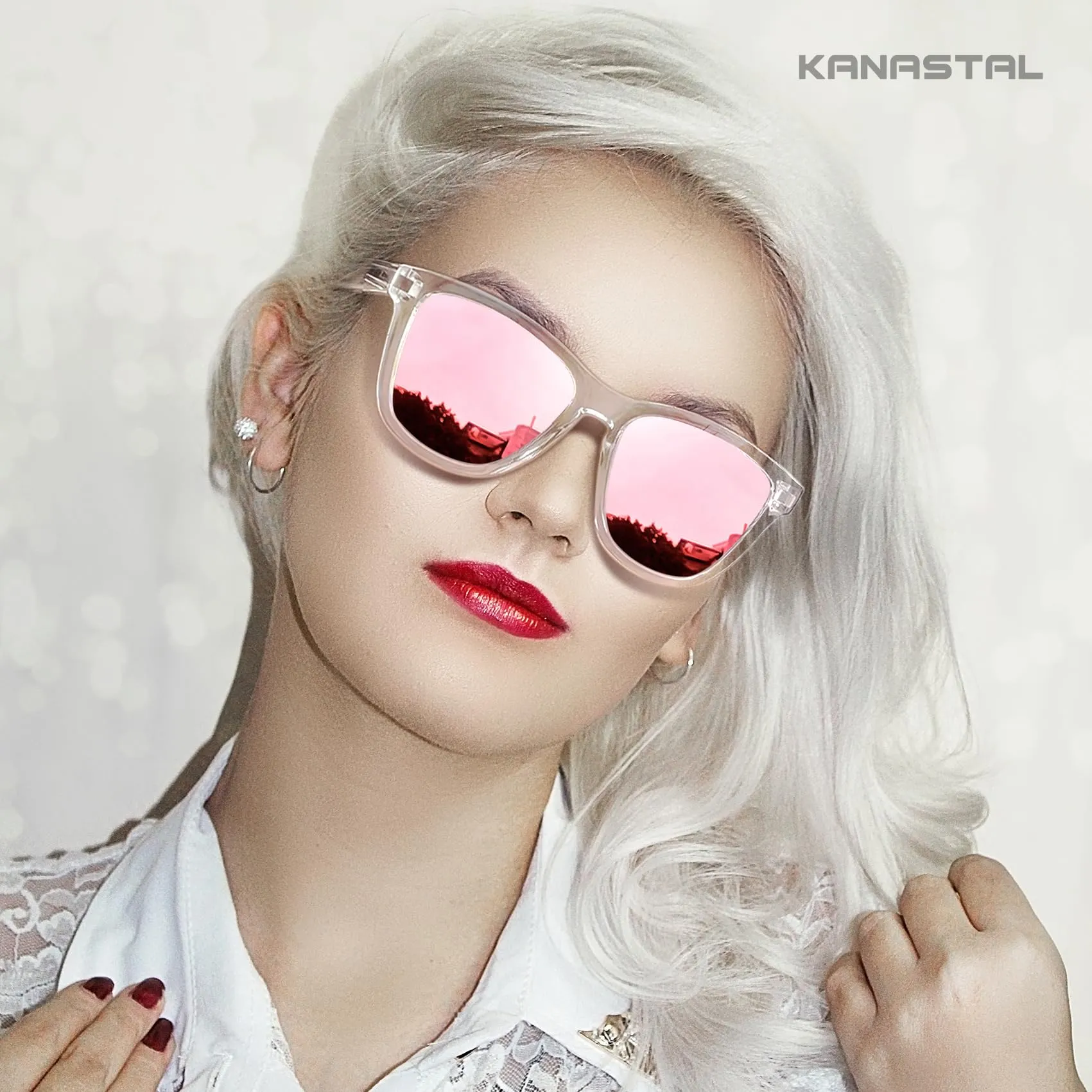 KANASTAL Occhiali da Sole Rosa Specchio Polarizzati UV400 - immagine 3