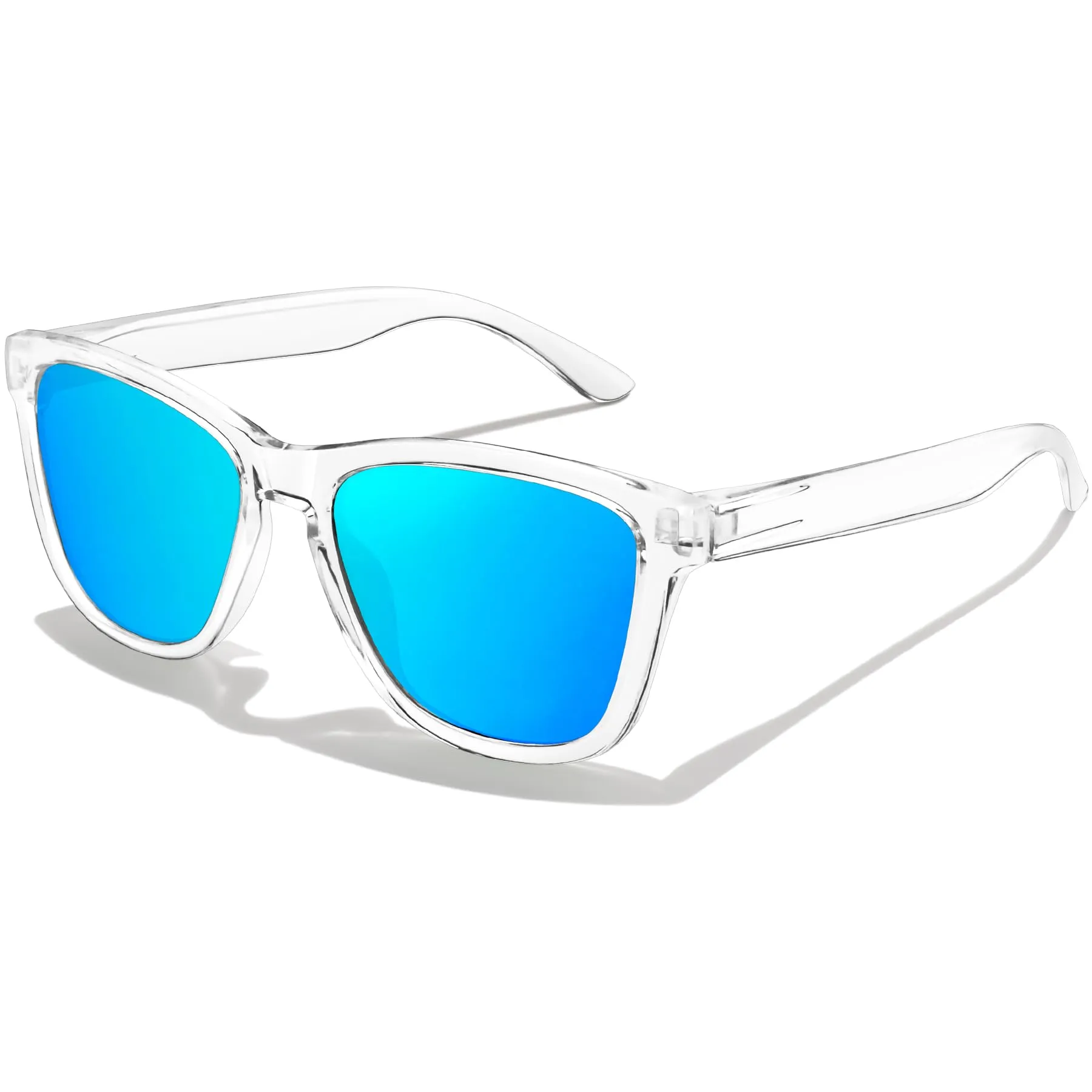 KANASTAL Occhiali da Sole Polarizzati UV400 Blu Specchio Montatura Trasparente Unisex - immagine 1