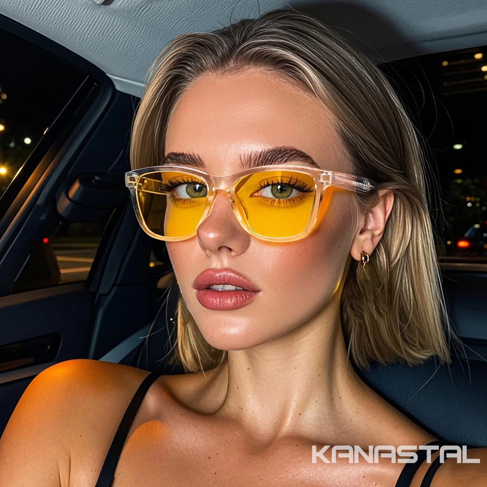 KANASTAL Occhiali Guida Notturna Gialli Trasparenti Unisex - immagine 3