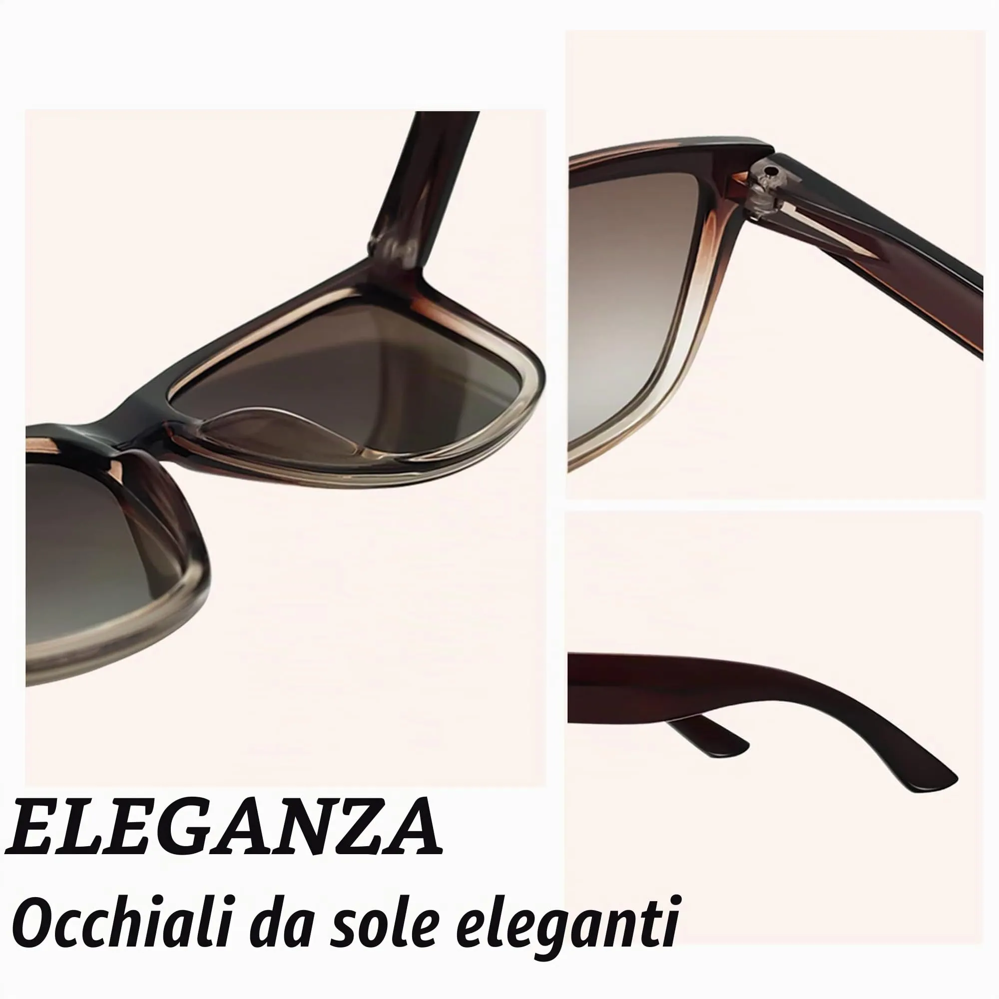KANASTAL Occhiali da Sole Polarizzati UV400 Marroni Sfumati Unisex - immagine 4