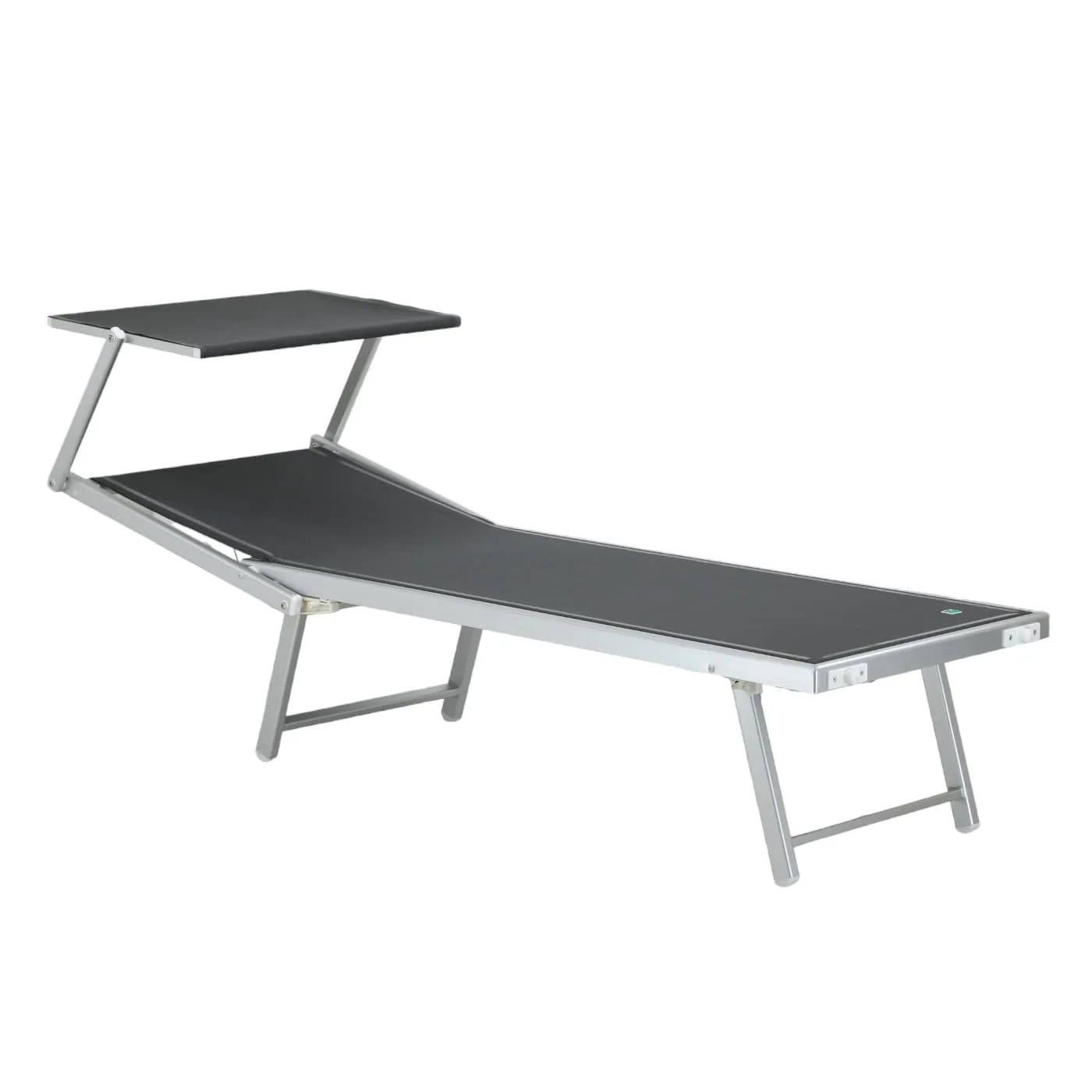 Totò Piccinni Lettino Salento Prendisole Pieghevole in Alluminio con Tettuccio (Dark Grey) - immagine 4