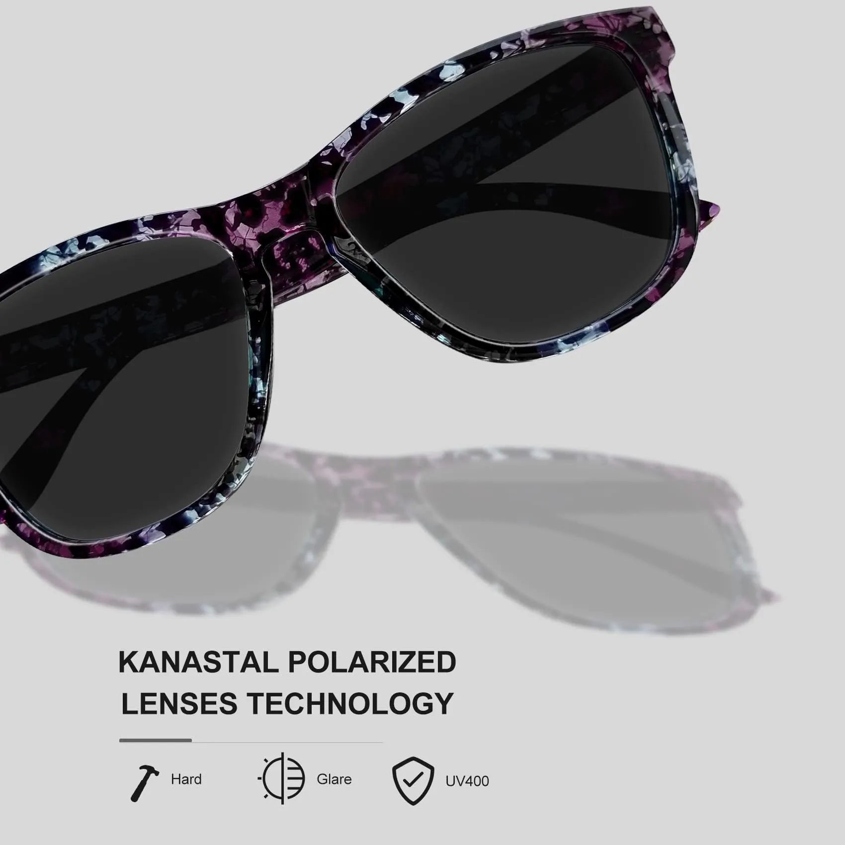 KANASTAL Occhiali da Sole Polarizzati UV400 Argento Specchio per Uomo e Donna - immagine 4