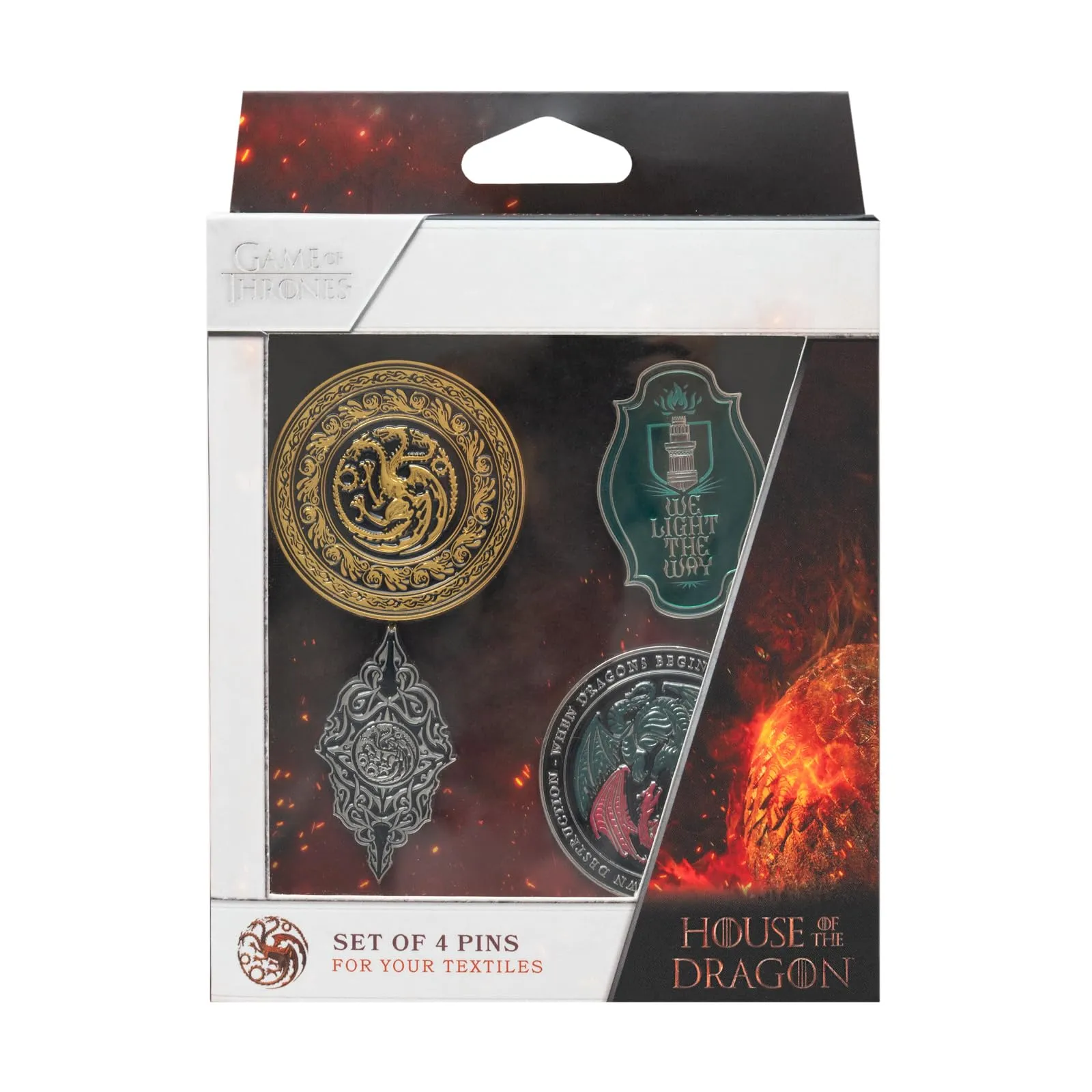 Grupo Erik House of Dragon Set 4 Spille Smaltate con Scatola Regalo - immagine 6