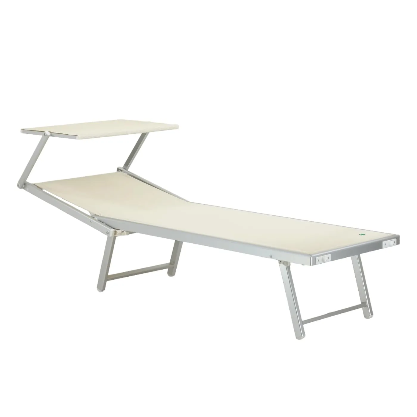 Totò Piccinni Lettino Salento Prendisole Pieghevole in Alluminio con Tettuccio (Beige) - immagine 3