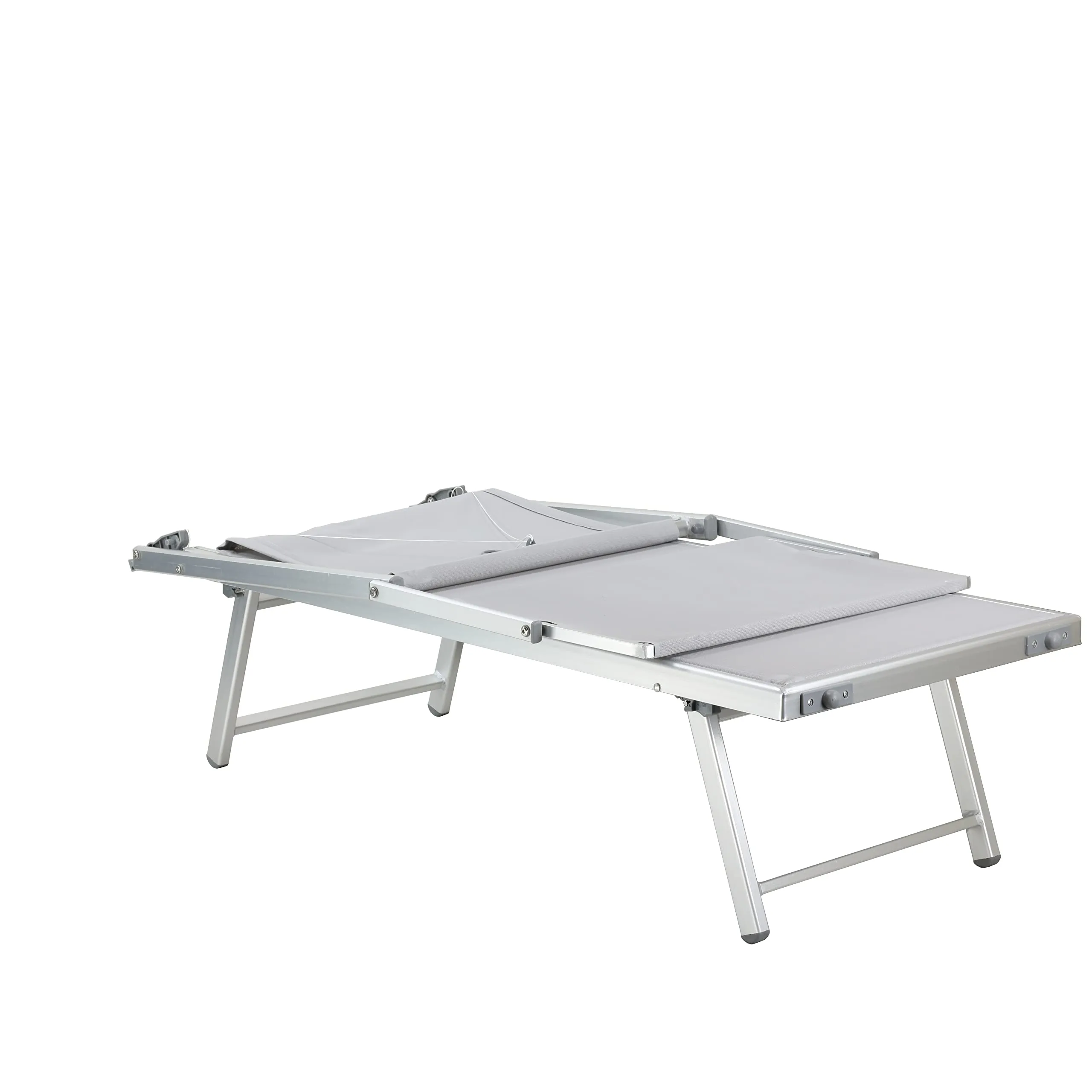 Totò Piccinni Lettino Salento Prendisole Pieghevole in Alluminio con Tettuccio - Grigio - immagine 3